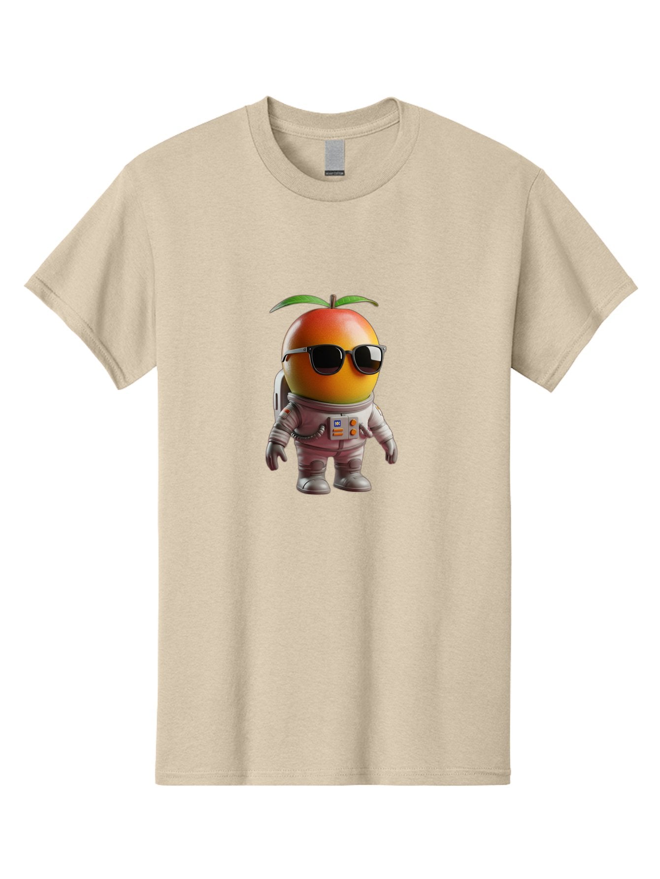 Astronaut-Peach Men'S Graphic Tee, 100% Cotton, Comfortable Casual Summer Wear, Machine Washable, Mango Astronaut, Space Suit, Trendy Shades, Cartoon Character, Orange Fruit, Astronaut Costume, Futuristic Design, Cool Glasses, Space Adventure, Bab653 7