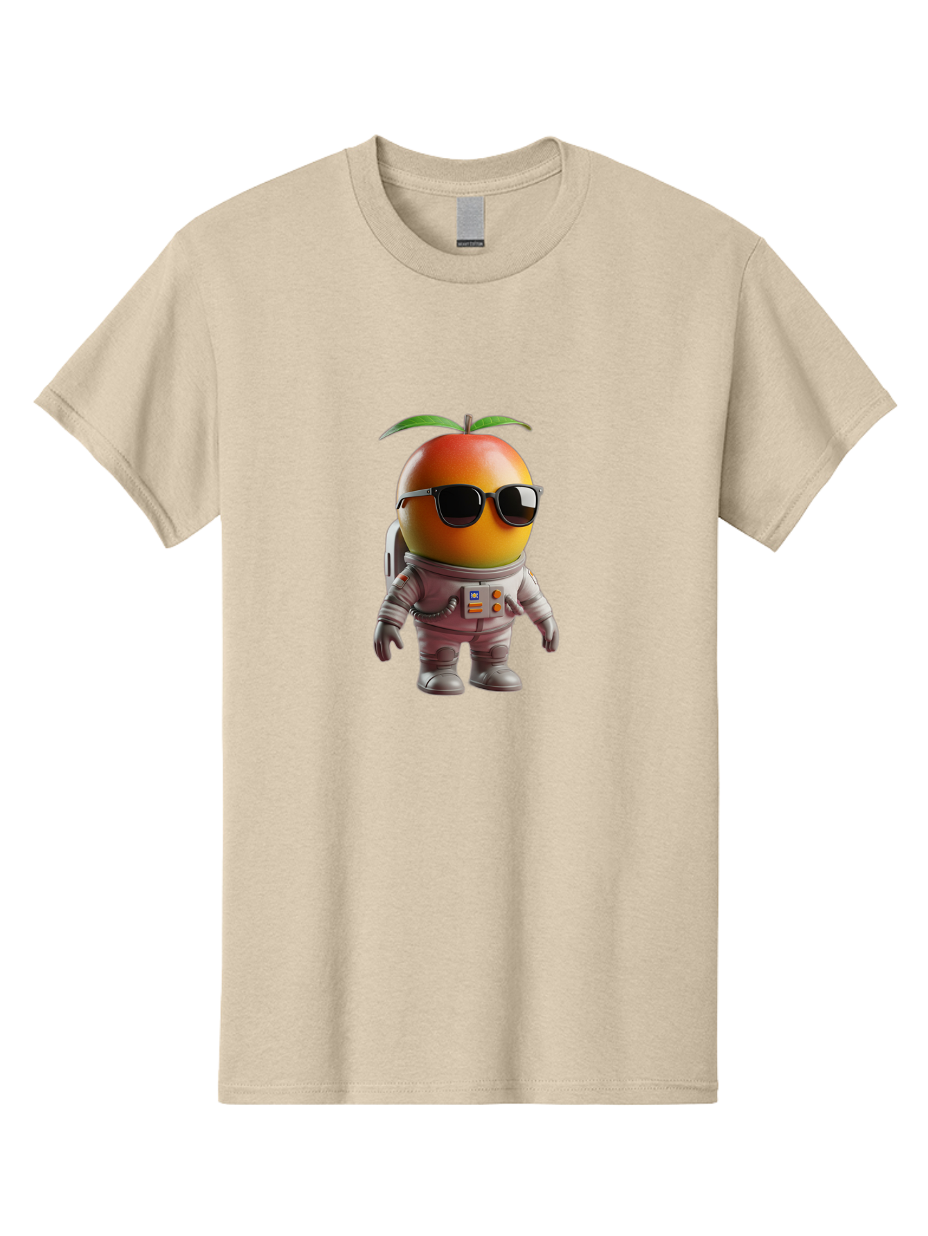Astronaut-Peach Men'S Graphic Tee, 100% Cotton, Comfortable Casual Summer Wear, Machine Washable, Mango Astronaut, Space Suit, Trendy Shades, Cartoon Character, Orange Fruit, Astronaut Costume, Futuristic Design, Cool Glasses, Space Adventure, Bab653 13