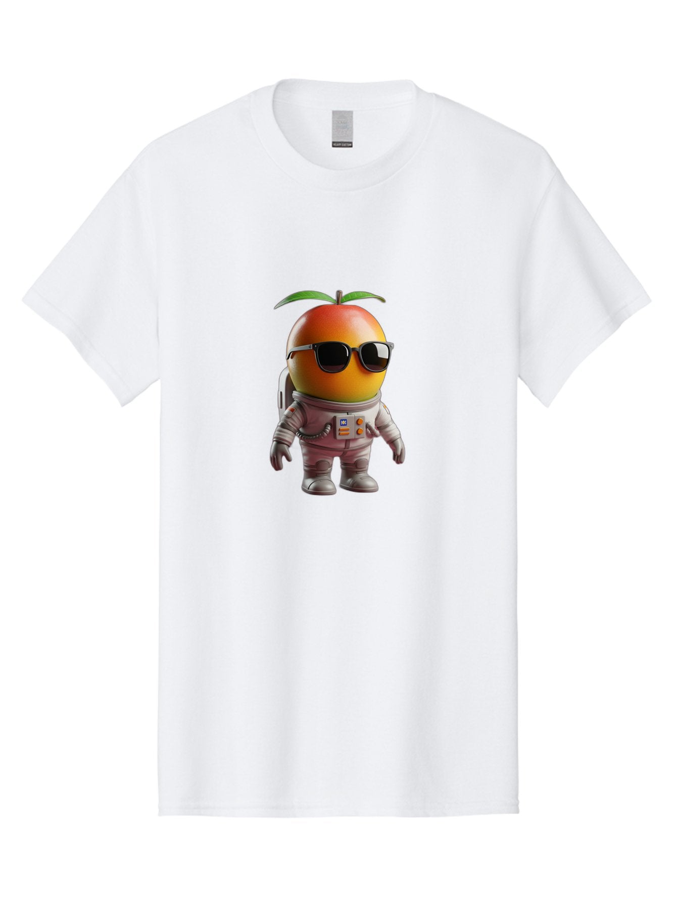 Astronaut-Peach Men'S Graphic Tee, 100% Cotton, Comfortable Casual Summer Wear, Machine Washable, Mango Astronaut, Space Suit, Trendy Shades, Cartoon Character, Orange Fruit, Astronaut Costume, Futuristic Design, Cool Glasses, Space Adventure, Bab653 8