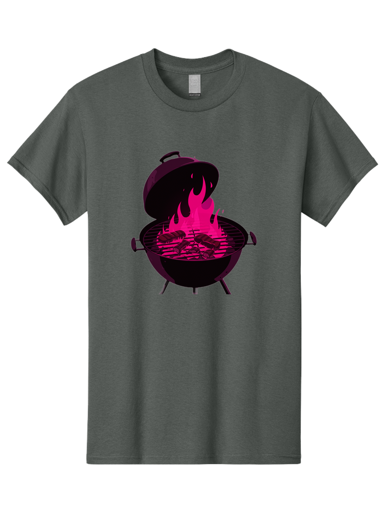Barbecue-Grill-4 Men'S Graphic Tee, 100% Cotton, Comfortable Casual Summer Wear, Machine Washable, Barbecue Grill, Grilling Meat, Hot Flames, Cooking Outdoors, Summer Food, Grilling Burgers Bab658