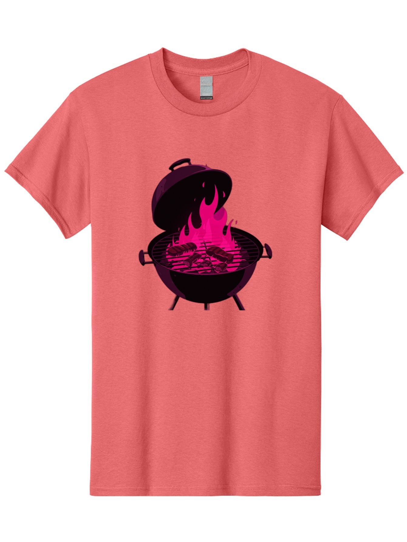 Barbecue-Grill-4 Men'S Graphic Tee, 100% Cotton, Comfortable Casual Summer Wear, Machine Washable, Barbecue Grill, Grilling Meat, Hot Flames, Cooking Outdoors, Summer Food, Grilling Burgers Bab658 10