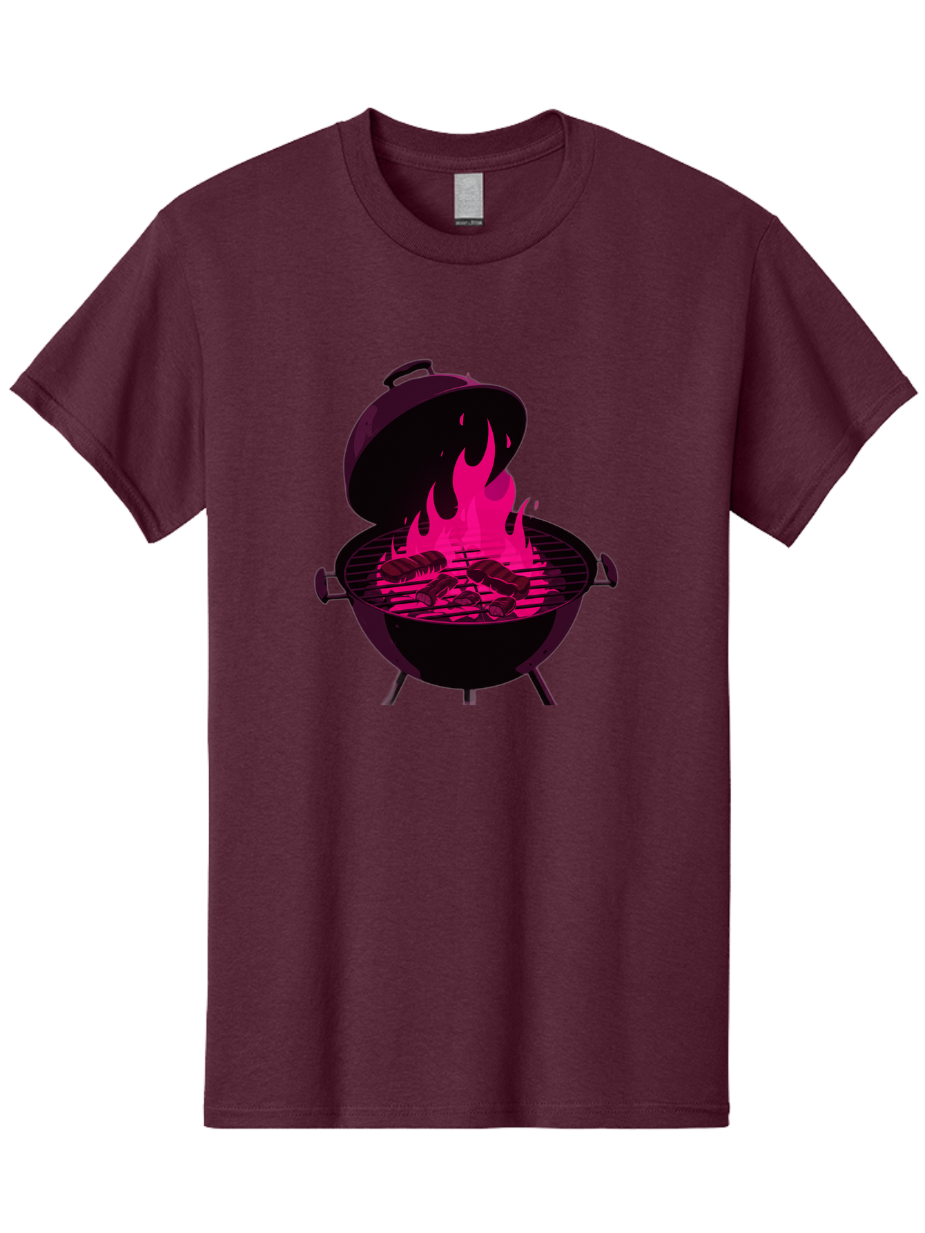 Barbecue-Grill-4 Men'S Graphic Tee, 100% Cotton, Comfortable Casual Summer Wear, Machine Washable, Barbecue Grill, Grilling Meat, Hot Flames, Cooking Outdoors, Summer Food, Grilling Burgers Bab658