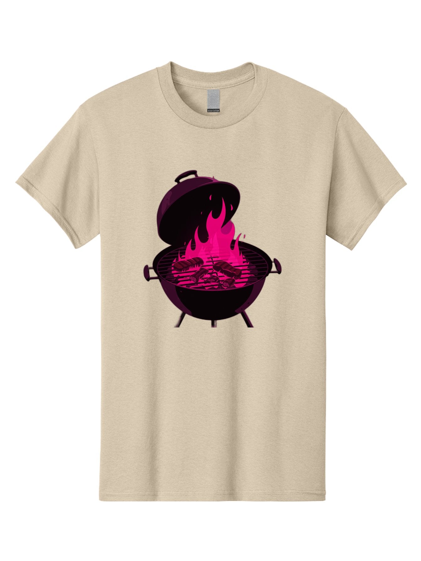 Barbecue-Grill-4 Men'S Graphic Tee, 100% Cotton, Comfortable Casual Summer Wear, Machine Washable, Barbecue Grill, Grilling Meat, Hot Flames, Cooking Outdoors, Summer Food, Grilling Burgers Bab658 4