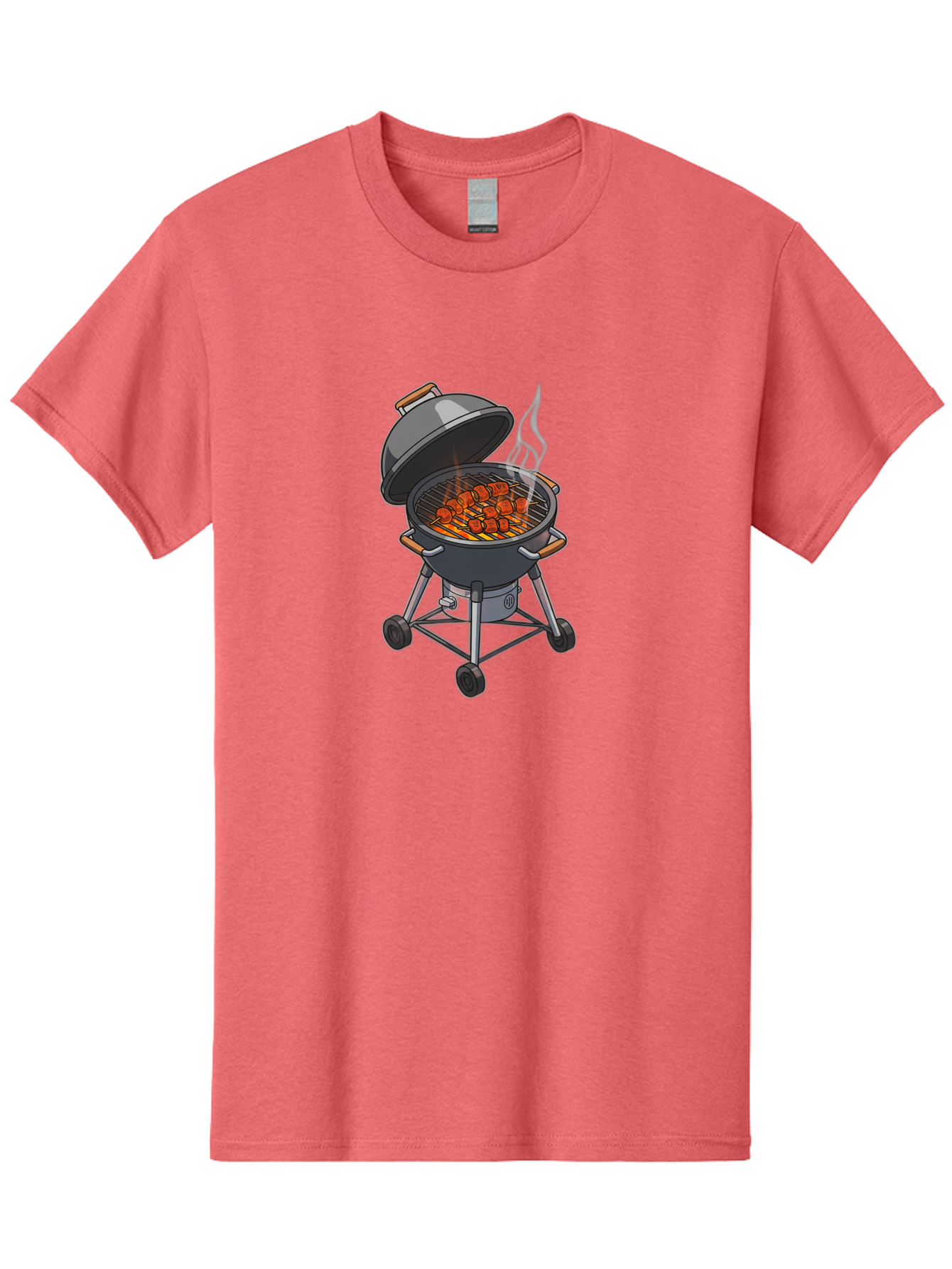 Barbecue-Grill-5 Men'S Graphic Tee, 100% Cotton, Comfortable Casual Summer Wear, Machine Washable, Barbecue Grill, Grilled Meats, Outdoor Cooking, Barbecue Ingredients, Charcoal Grill, Grilled Food, Summer Cooking, Barbecue Accessories, Bab659