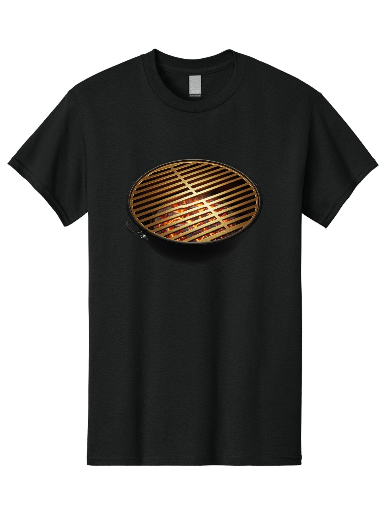 Barbecue-Grill-7 Men'S Graphic Tee, 100% Cotton, Comfortable Casual Summer Wear, Machine Washable, Barbecue Grill, Black Metal, Gold Grill Grates, Glowing Coals, Outdoor Cooking, Grill Marks, Barbecue Accessories, Grill Master Bab661 12