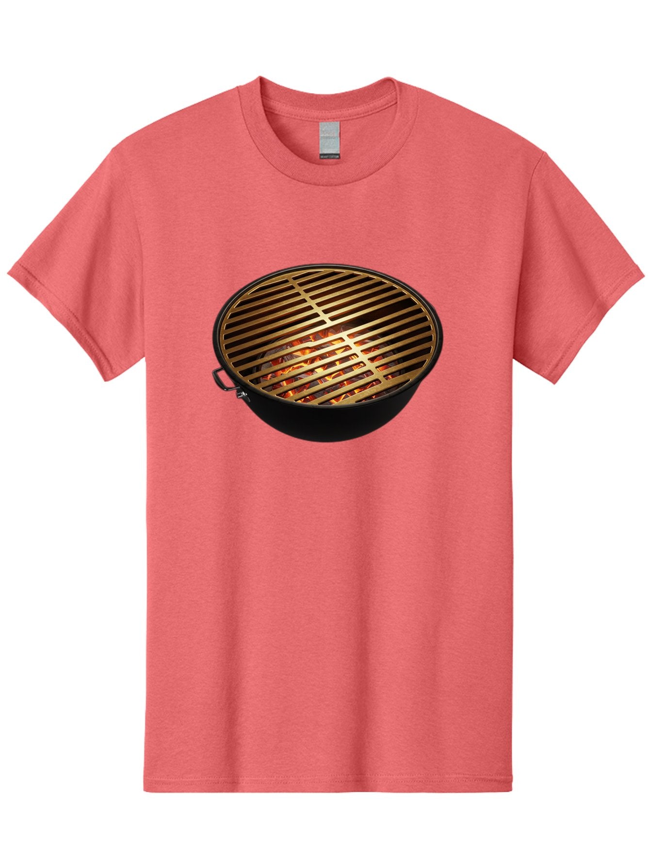 Barbecue-Grill-7 Men'S Graphic Tee, 100% Cotton, Comfortable Casual Summer Wear, Machine Washable, Barbecue Grill, Black Metal, Gold Grill Grates, Glowing Coals, Outdoor Cooking, Grill Marks, Barbecue Accessories, Grill Master Bab661 15