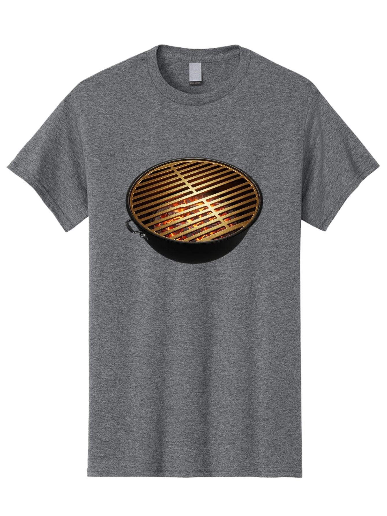 Barbecue-Grill-7 Men'S Graphic Tee, 100% Cotton, Comfortable Casual Summer Wear, Machine Washable, Barbecue Grill, Black Metal, Gold Grill Grates, Glowing Coals, Outdoor Cooking, Grill Marks, Barbecue Accessories, Grill Master Bab661 13
