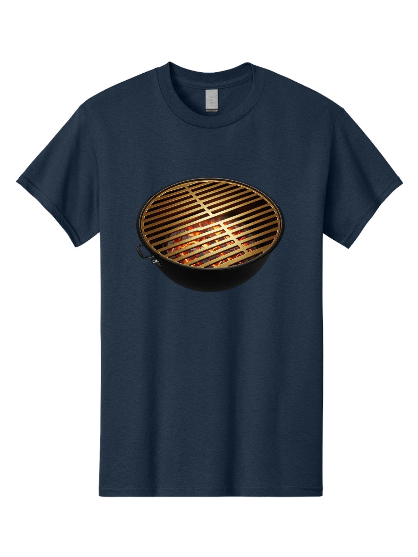 Barbecue-Grill-7 Men'S Graphic Tee, 100% Cotton, Comfortable Casual Summer Wear, Machine Washable, Barbecue Grill, Black Metal, Gold Grill Grates, Glowing Coals, Outdoor Cooking, Grill Marks, Barbecue Accessories, Grill Master Bab661 9