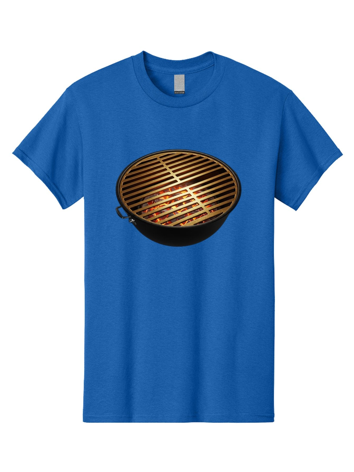 Barbecue-Grill-7 Men'S Graphic Tee, 100% Cotton, Comfortable Casual Summer Wear, Machine Washable, Barbecue Grill, Black Metal, Gold Grill Grates, Glowing Coals, Outdoor Cooking, Grill Marks, Barbecue Accessories, Grill Master Bab661 4