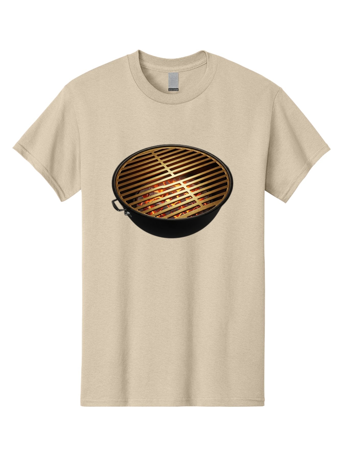 Barbecue-Grill-7 Men'S Graphic Tee, 100% Cotton, Comfortable Casual Summer Wear, Machine Washable, Barbecue Grill, Black Metal, Gold Grill Grates, Glowing Coals, Outdoor Cooking, Grill Marks, Barbecue Accessories, Grill Master Bab661 6