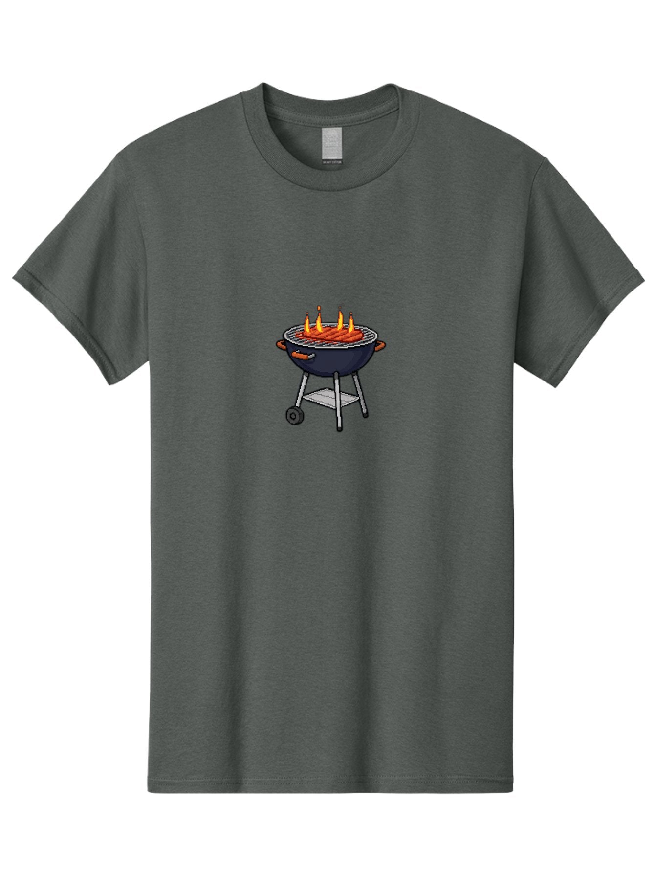 Bbq-Grill-3 Men'S Graphic Tee, 100% Cotton, Comfortable Casual Summer Wear, Machine Washable, Hot Dogs On Grill, Barbecue, Grilling, Summertime, Outdoor Cooking, Sausages, Grill Marks, Flame Grilled Bab668 4