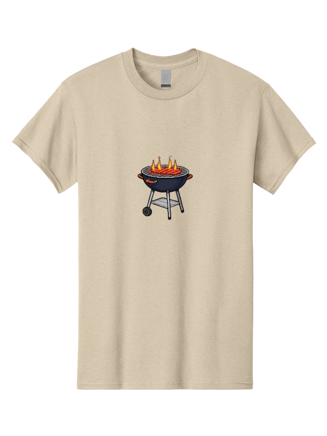 Bbq-Grill-3 Men'S Graphic Tee, 100% Cotton, Comfortable Casual Summer Wear, Machine Washable, Hot Dogs On Grill, Barbecue, Grilling, Summertime, Outdoor Cooking, Sausages, Grill Marks, Flame Grilled Bab668 10