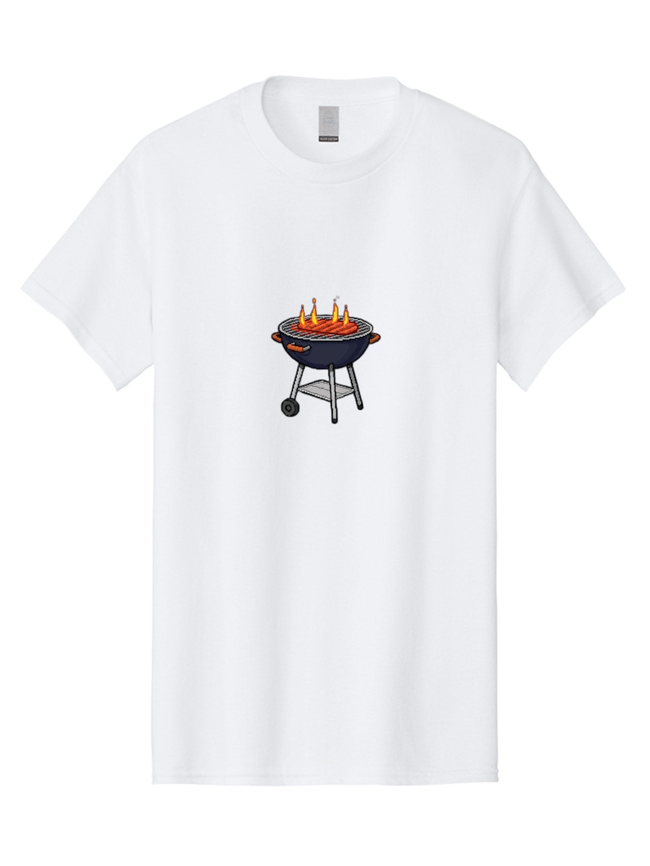 Bbq-Grill-3 Men'S Graphic Tee, 100% Cotton, Comfortable Casual Summer Wear, Machine Washable, Hot Dogs On Grill, Barbecue, Grilling, Summertime, Outdoor Cooking, Sausages, Grill Marks, Flame Grilled Bab668 15