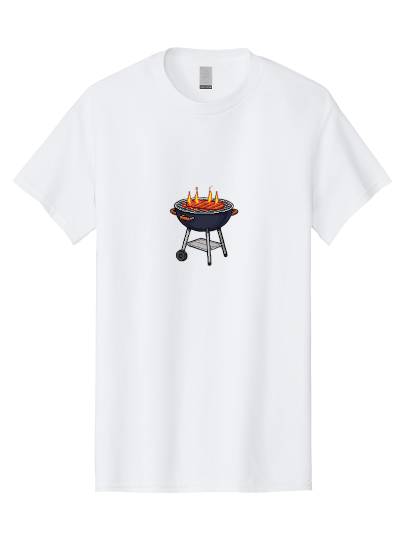Bbq-Grill-3 Men'S Graphic Tee, 100% Cotton, Comfortable Casual Summer Wear, Machine Washable, Hot Dogs On Grill, Barbecue, Grilling, Summertime, Outdoor Cooking, Sausages, Grill Marks, Flame Grilled Bab668