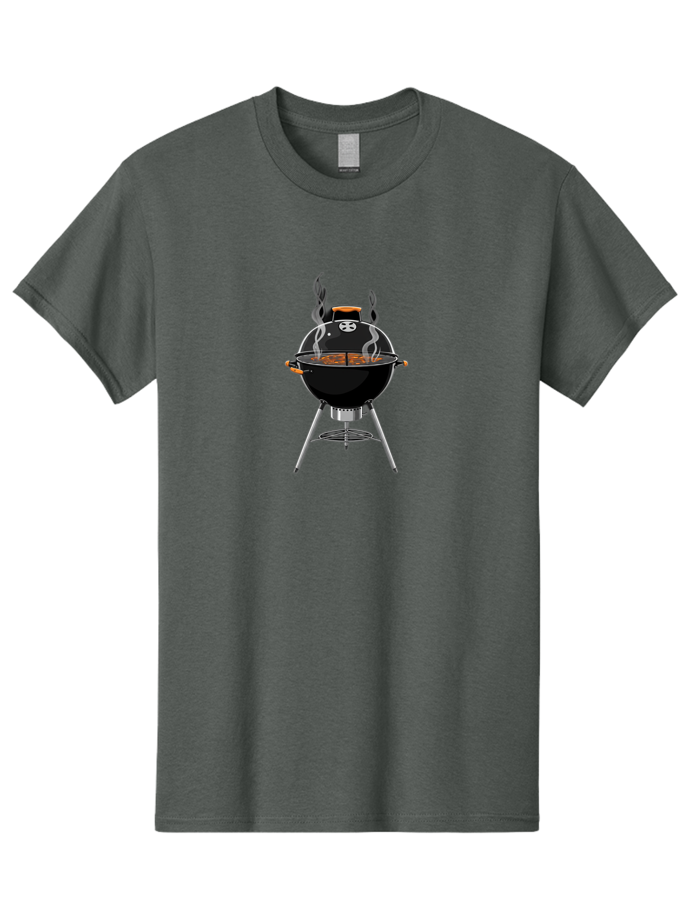 Bbq-Grill-4 Men'S Graphic Tee, 100% Cotton, Comfortable Casual Summer Wear, Machine Washable, Barbecue Grill, Barbecue Cooking, Grilled Meat, Black Grill, Silver Stand, Smoking Grill, Outdoor Cooking, Barbecue Illustration Bab669