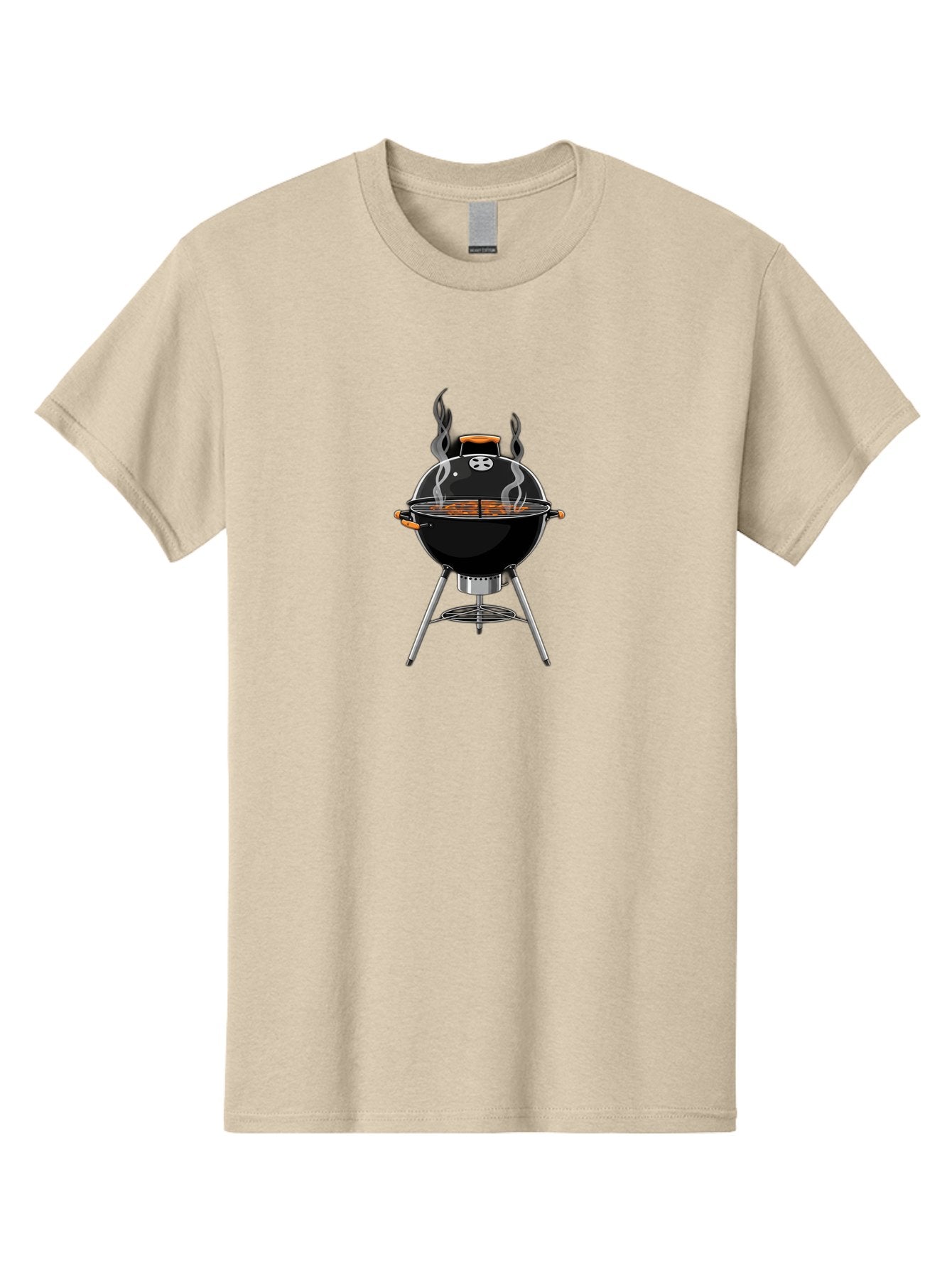 Bbq-Grill-4 Men'S Graphic Tee, 100% Cotton, Comfortable Casual Summer Wear, Machine Washable, Barbecue Grill, Barbecue Cooking, Grilled Meat, Black Grill, Silver Stand, Smoking Grill, Outdoor Cooking, Barbecue Illustration Bab669