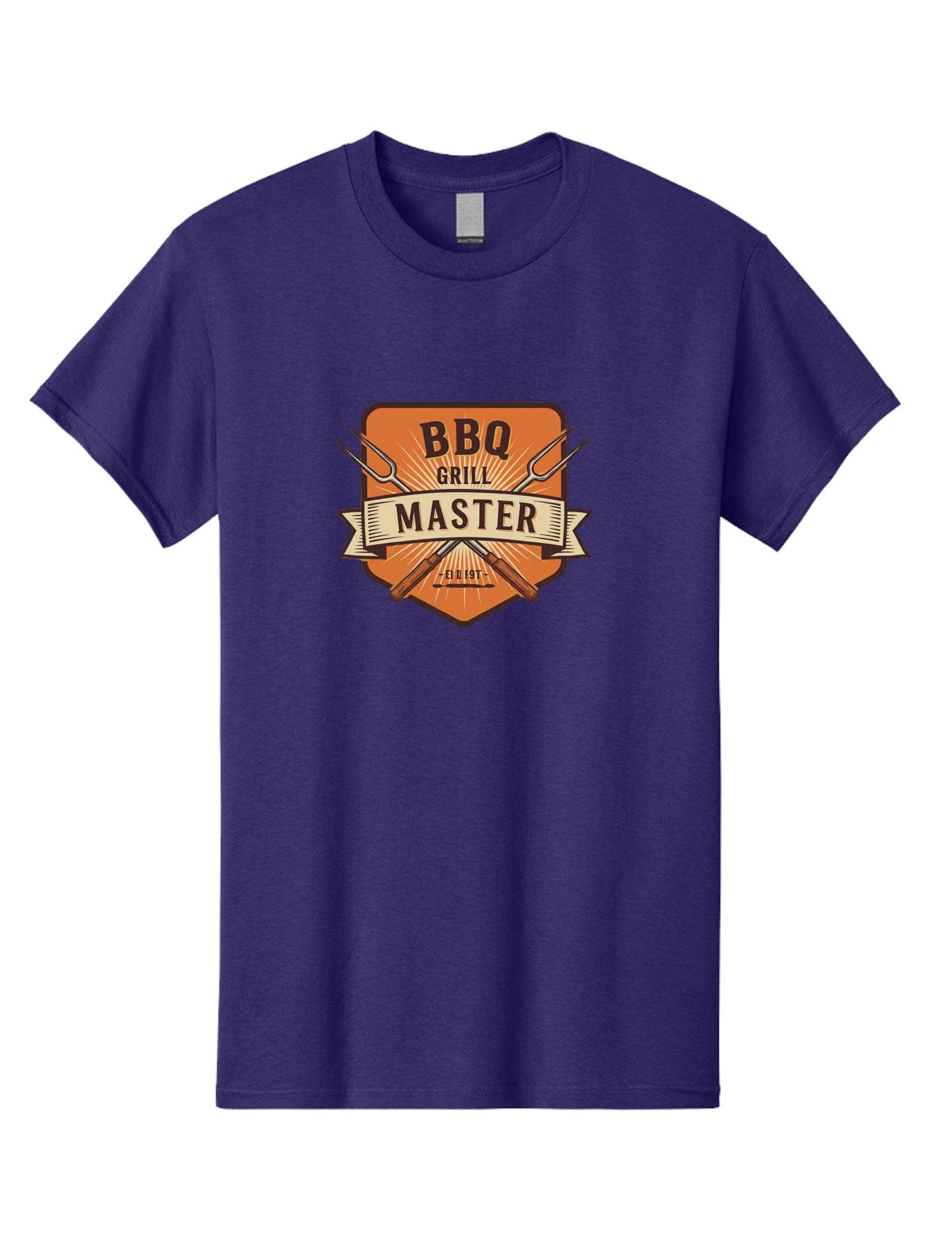 Bbq-Grill-Master Men'S Graphic Tee, 100% Cotton, Comfortable Casual Summer Wear, Machine Washable, Barbecue Logo, Grill Master Logo, Vintage Style, Crossed Forks, Est 1971, Retro Design, Barbecue Branding, Grill Logo Bab671 14