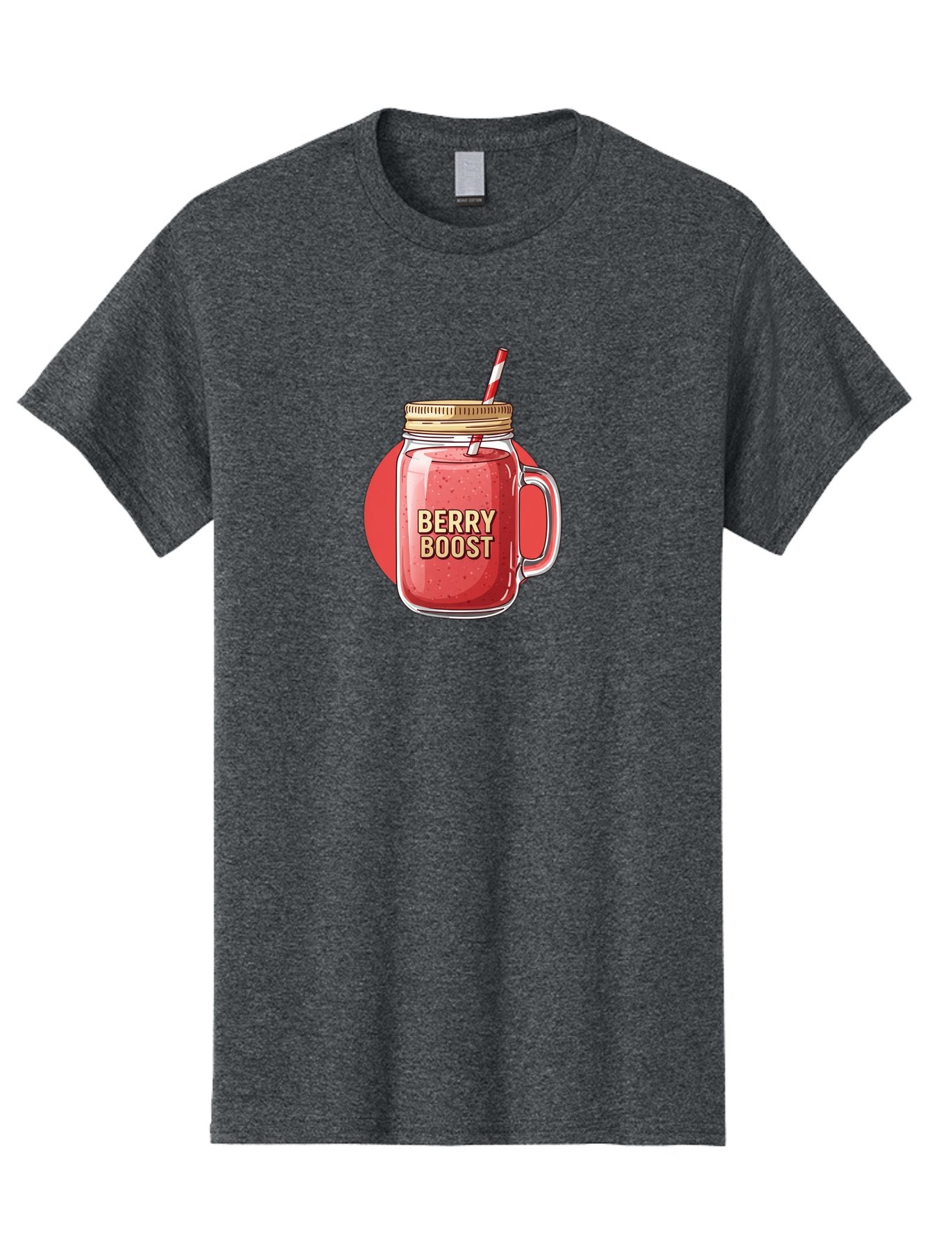Berry-Boost Men'S Graphic Tee, 100% Cotton, Comfortable Casual Summer Wear, Machine Washable, Berry Smoothie, Blended Drink, Healthy Beverage, Mason Jar, Straw, Refreshing, Fruit Boost, Wellness, Nutrition, Healthy Lifestyle Bab675 15