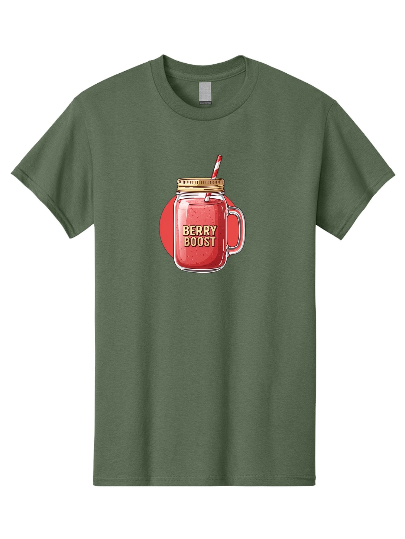 Berry-Boost Men'S Graphic Tee, 100% Cotton, Comfortable Casual Summer Wear, Machine Washable, Berry Smoothie, Blended Drink, Healthy Beverage, Mason Jar, Straw, Refreshing, Fruit Boost, Wellness, Nutrition, Healthy Lifestyle Bab675 9