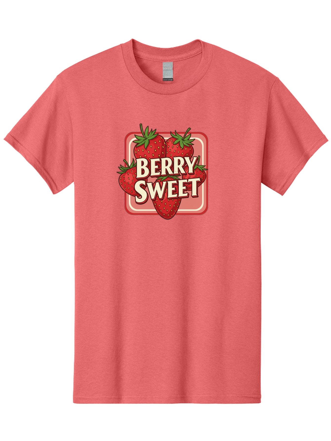 Berry-Sweet Men'S Graphic Tee, 100% Cotton, Comfortable Casual Summer Wear, Machine Washable, Strawberry Graphic, Fresh Strawberries, Red Strawberries, Sweet Treats, Dessert Logo, Fruit Illustration, Summer Vibes, Tasty Delights, Bab678