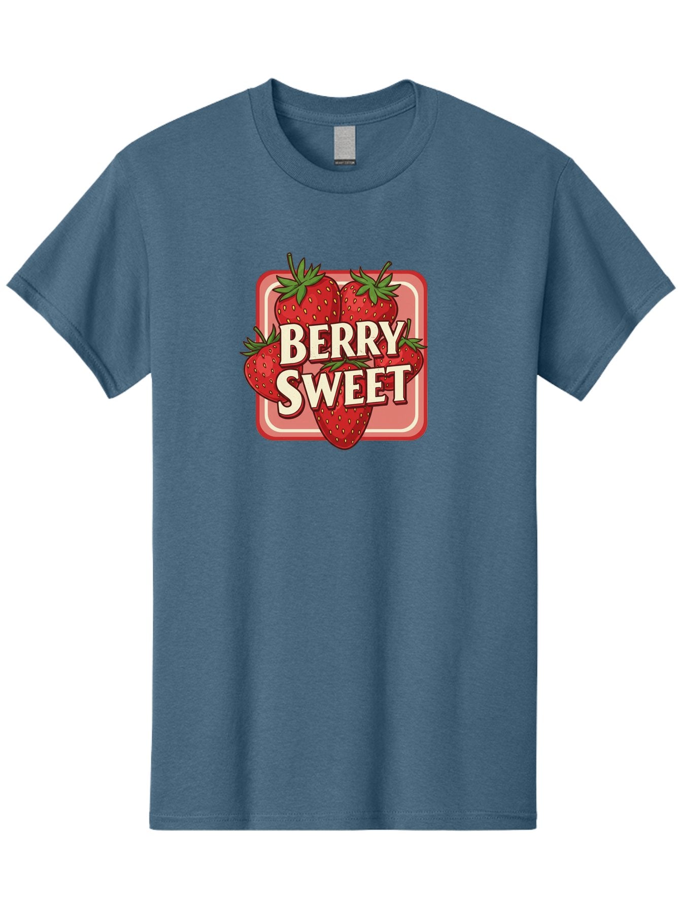 Berry-Sweet Men'S Graphic Tee, 100% Cotton, Comfortable Casual Summer Wear, Machine Washable, Strawberry Graphic, Fresh Strawberries, Red Strawberries, Sweet Treats, Dessert Logo, Fruit Illustration, Summer Vibes, Tasty Delights, Bab678 4