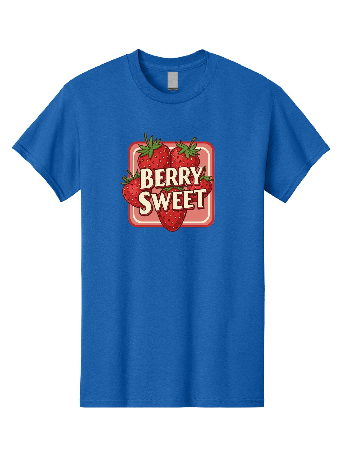 Berry-Sweet Men'S Graphic Tee, 100% Cotton, Comfortable Casual Summer Wear, Machine Washable, Strawberry Graphic, Fresh Strawberries, Red Strawberries, Sweet Treats, Dessert Logo, Fruit Illustration, Summer Vibes, Tasty Delights, Bab678