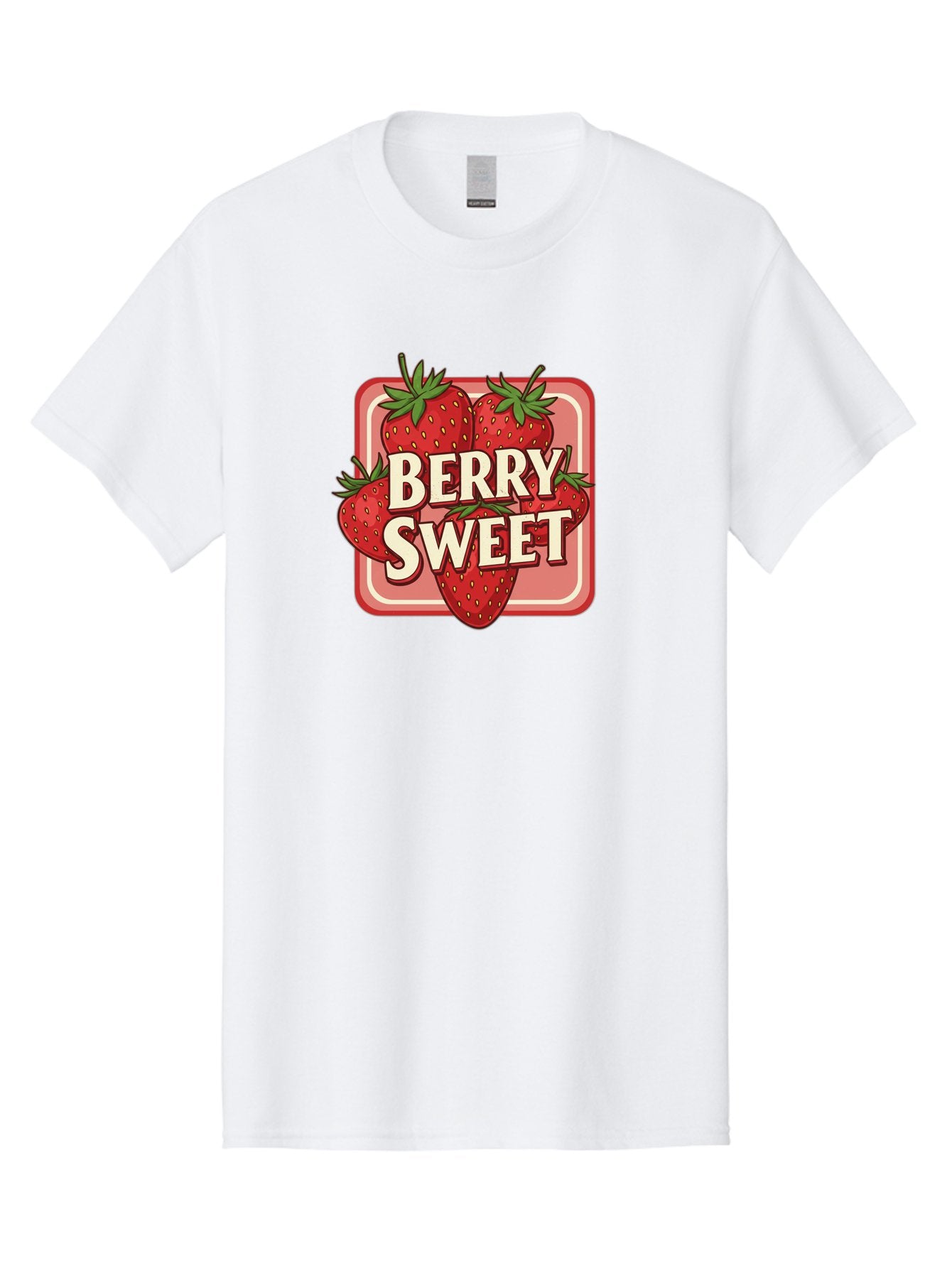 Berry-Sweet Men'S Graphic Tee, 100% Cotton, Comfortable Casual Summer Wear, Machine Washable, Strawberry Graphic, Fresh Strawberries, Red Strawberries, Sweet Treats, Dessert Logo, Fruit Illustration, Summer Vibes, Tasty Delights, Bab678 3