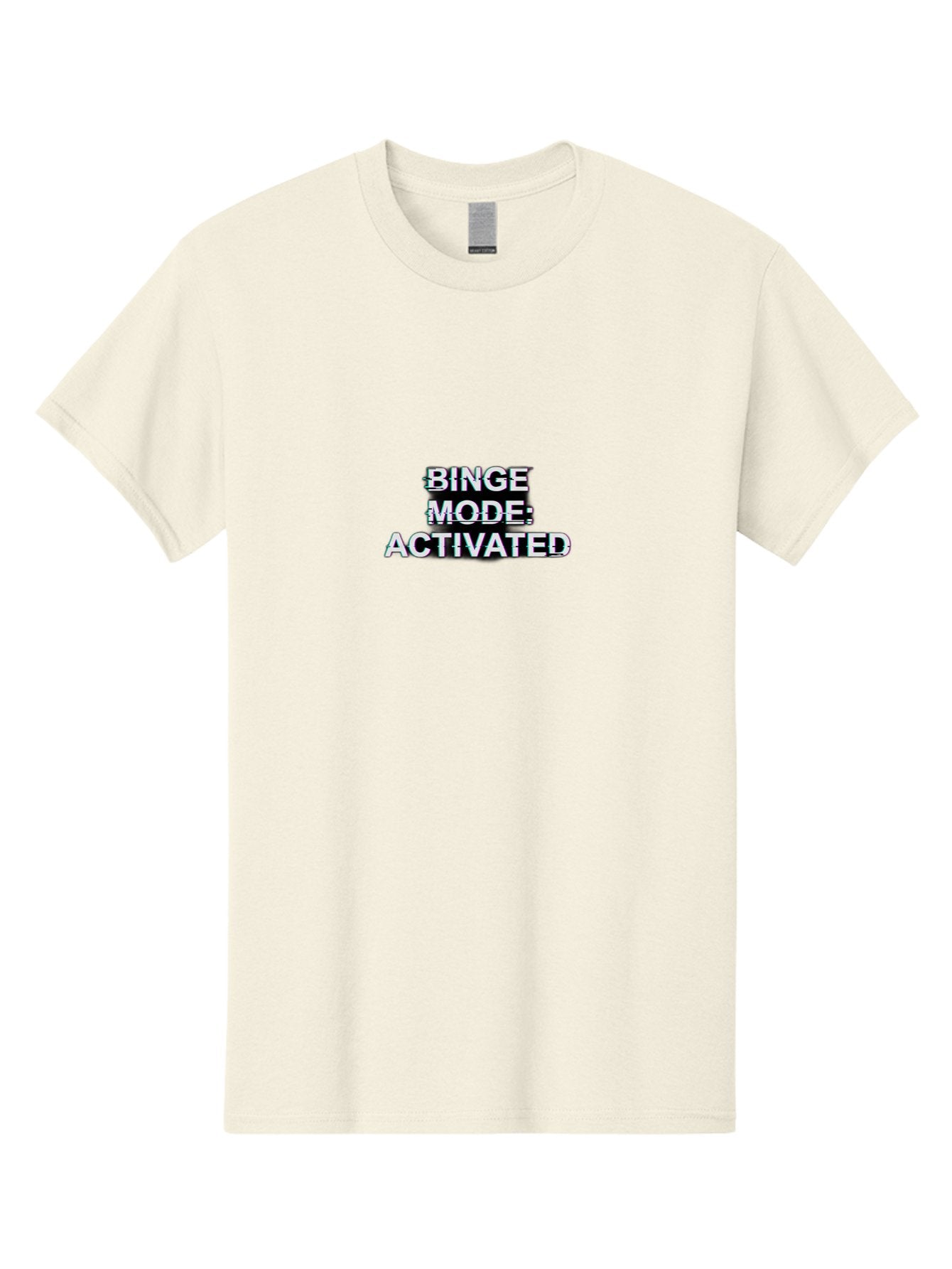 Binge-Mode-Activated-1 Men'S Graphic Tee, 100% Cotton, Comfortable Casual Summer Wear, Machine Washable, Binge Mode, Binge Watching, Activated, Glitch Text, Distorted Font, Grey Text, Pop Culture, Entertainment, Tv Show, Meme Culture, Bab679 12