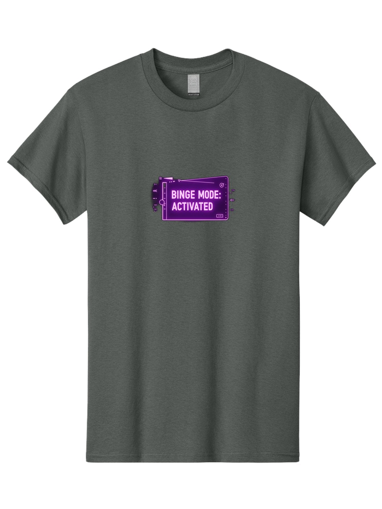 Binge-Mode-Activated-2 Men'S Graphic Tee, 100% Cotton, Comfortable Casual Summer Wear, Machine Washable, Binge Watching, Tv Show Obsession, Streaming Service, Entertainment, Media Consumption, Purple Screen, Electronic Device, Bab680