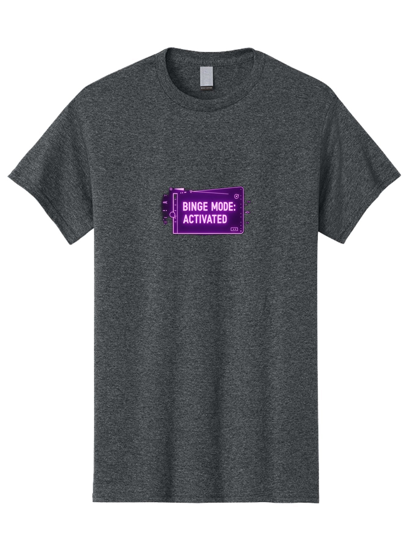 Binge-Mode-Activated-2 Men'S Graphic Tee, 100% Cotton, Comfortable Casual Summer Wear, Machine Washable, Binge Watching, Tv Show Obsession, Streaming Service, Entertainment, Media Consumption, Purple Screen, Electronic Device, Bab680 15