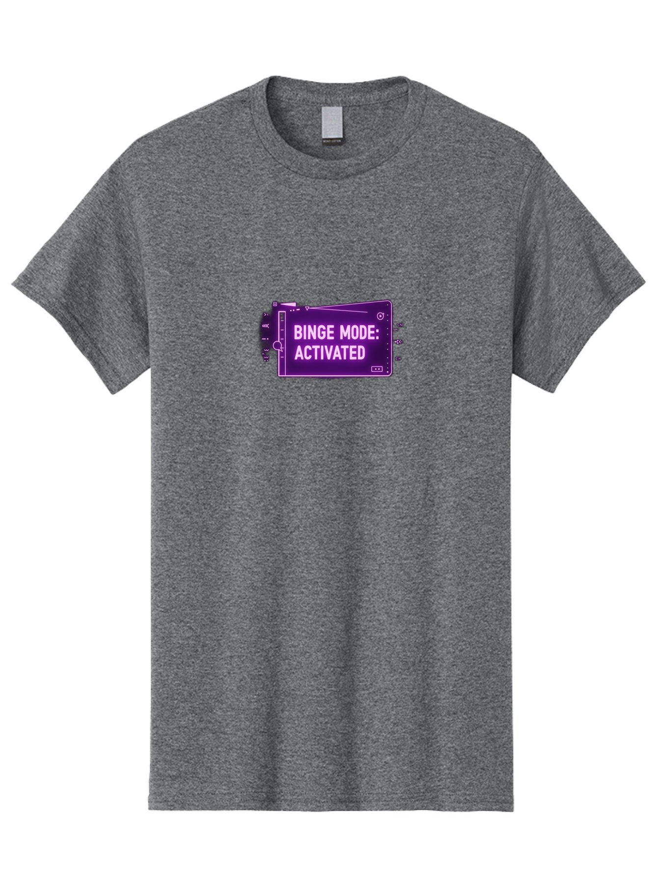 Binge-Mode-Activated-2 Men'S Graphic Tee, 100% Cotton, Comfortable Casual Summer Wear, Machine Washable, Binge Watching, Tv Show Obsession, Streaming Service, Entertainment, Media Consumption, Purple Screen, Electronic Device, Bab680 8