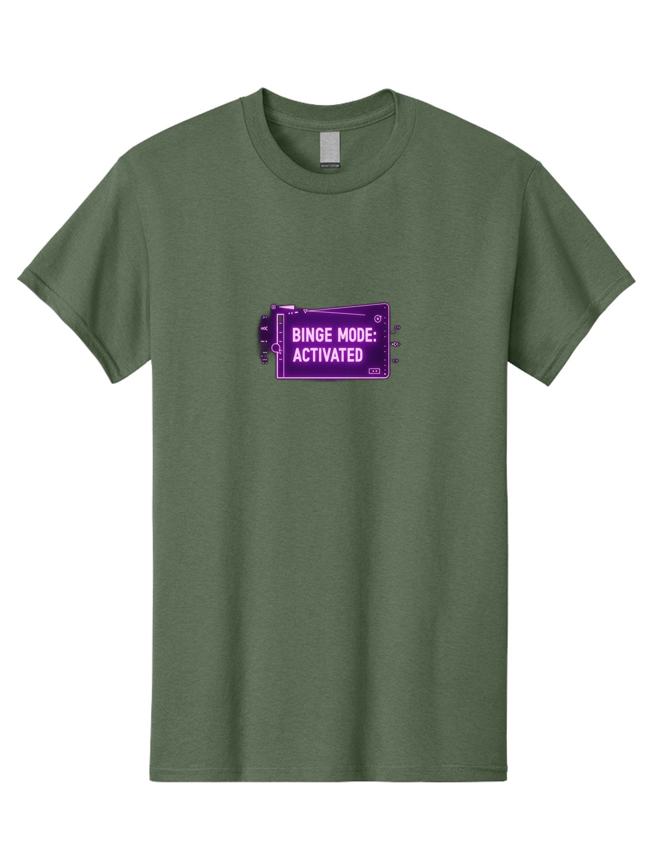 Binge-Mode-Activated-2 Men'S Graphic Tee, 100% Cotton, Comfortable Casual Summer Wear, Machine Washable, Binge Watching, Tv Show Obsession, Streaming Service, Entertainment, Media Consumption, Purple Screen, Electronic Device, Bab680 6