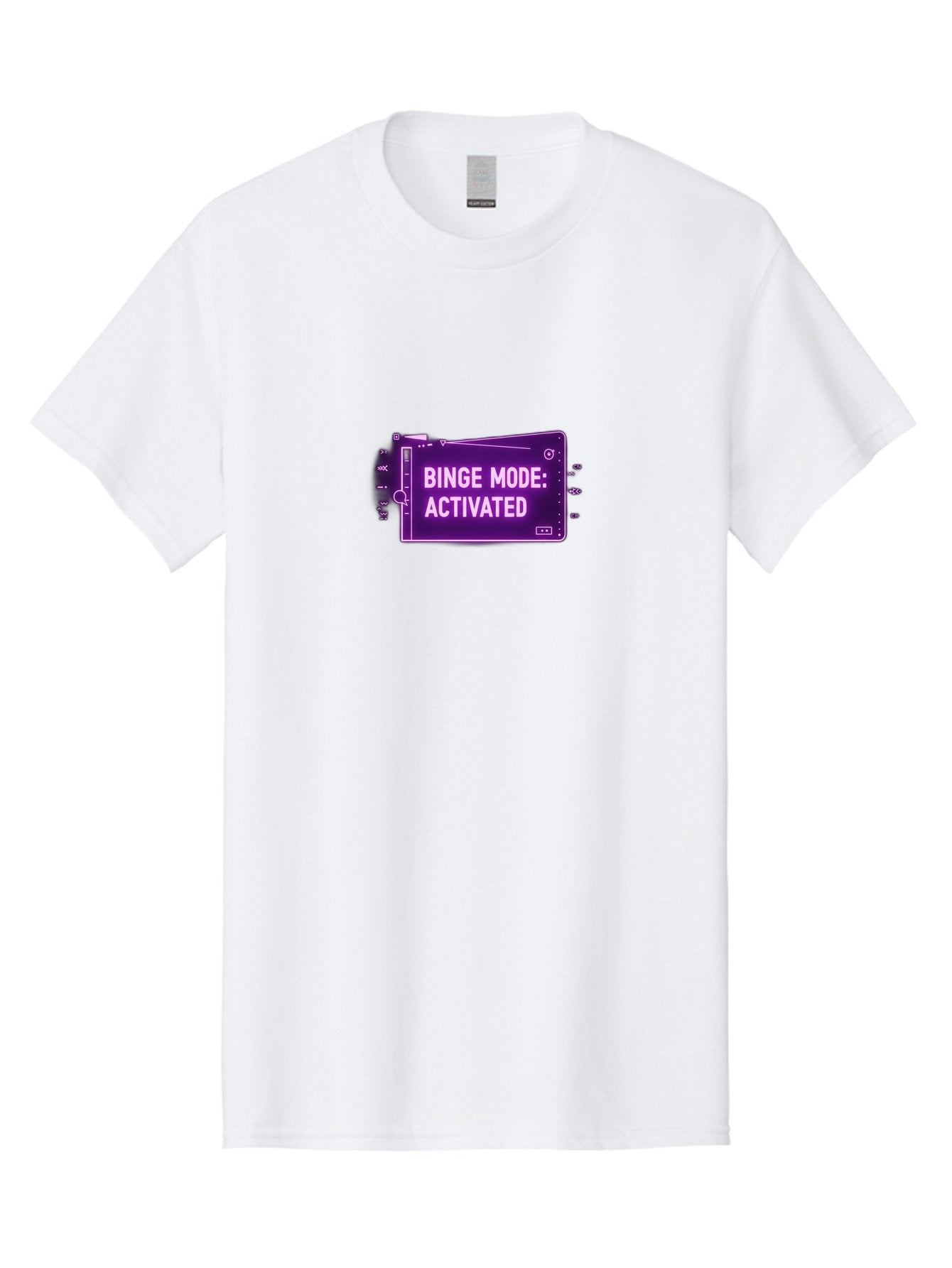 Binge-Mode-Activated-2 Men'S Graphic Tee, 100% Cotton, Comfortable Casual Summer Wear, Machine Washable, Binge Watching, Tv Show Obsession, Streaming Service, Entertainment, Media Consumption, Purple Screen, Electronic Device, Bab680 4