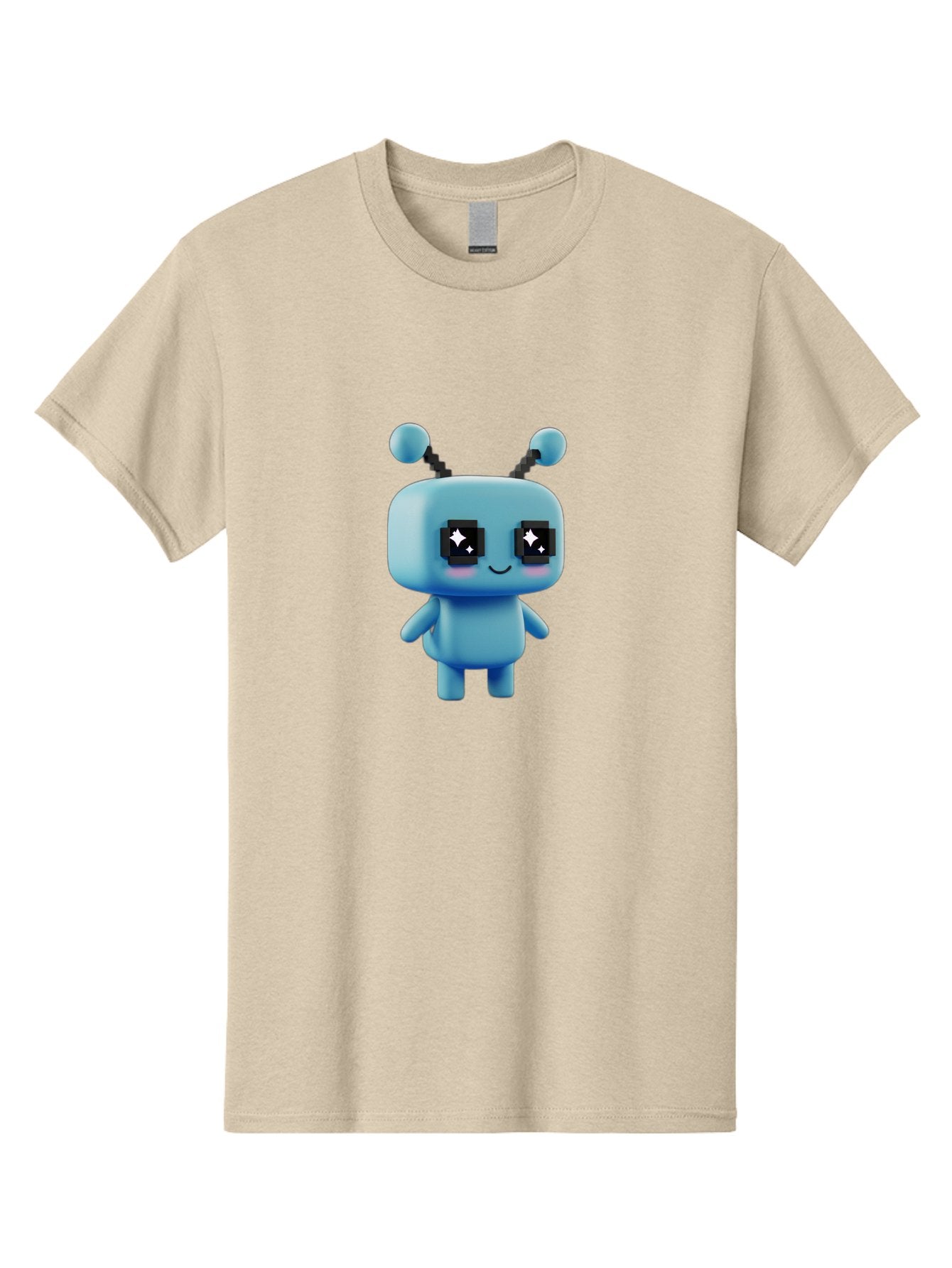 Blue-Robot Men'S Graphic Tee, 100% Cotton, Comfortable Casual Summer Wear, Machine Washable, Cartoon Robot, Digital Illustration, Blue Robot, Futuristic Character, Shiny Eyes, Friendly Demeanor, Cute Robot Design, Artificial Intelligence, Bab688 11