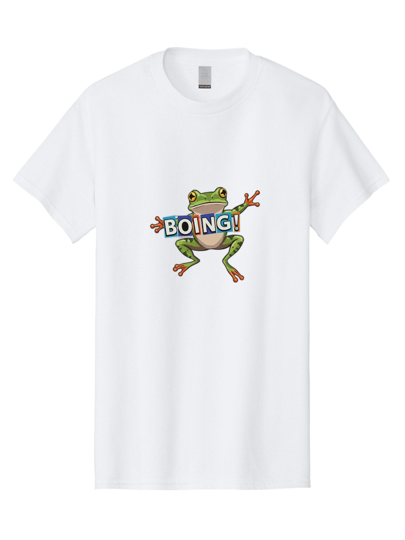 Boing-Frog-2 Men'S Graphic Tee, 100% Cotton, Comfortable Casual Summer Wear, Machine Washable, Cartoon Frog, Jumping Frog, Green Frog, Playful Animation, Comic Effect, Boing Text, Dynamic Pose, Fun Graphics, Energetic Vibe, Comic Strip Style Bab690 6