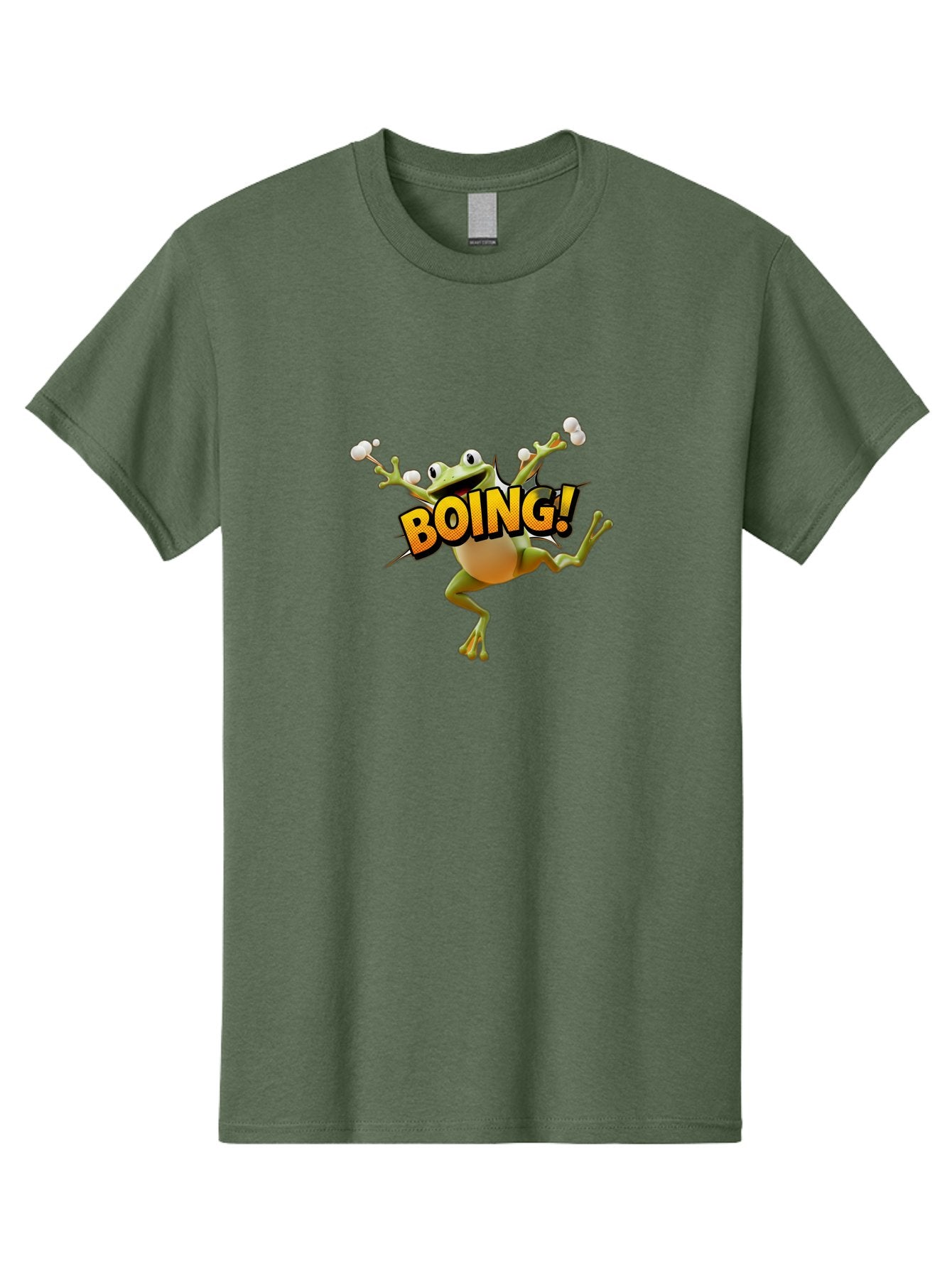 Boing Men'S Graphic Tee, 100% Cotton, Comfortable Casual Summer Wear, Machine Washable, Funny Frog, Cartoon Character, Humorous Illustration, Comedic Effect, Playful Animation, Bouncing Frog, 3D Animation, Visual Humor, Comedic Relief Bab693 14