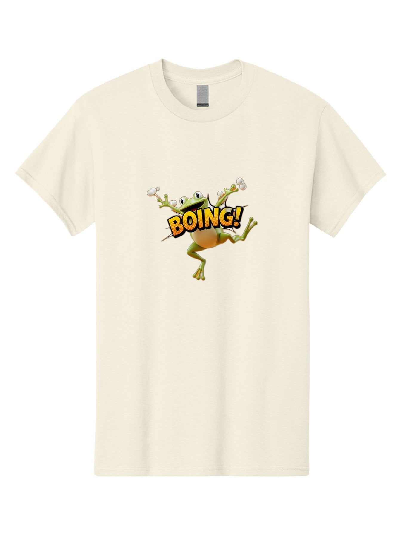 Boing Men'S Graphic Tee, 100% Cotton, Comfortable Casual Summer Wear, Machine Washable, Funny Frog, Cartoon Character, Humorous Illustration, Comedic Effect, Playful Animation, Bouncing Frog, 3D Animation, Visual Humor, Comedic Relief Bab693 11