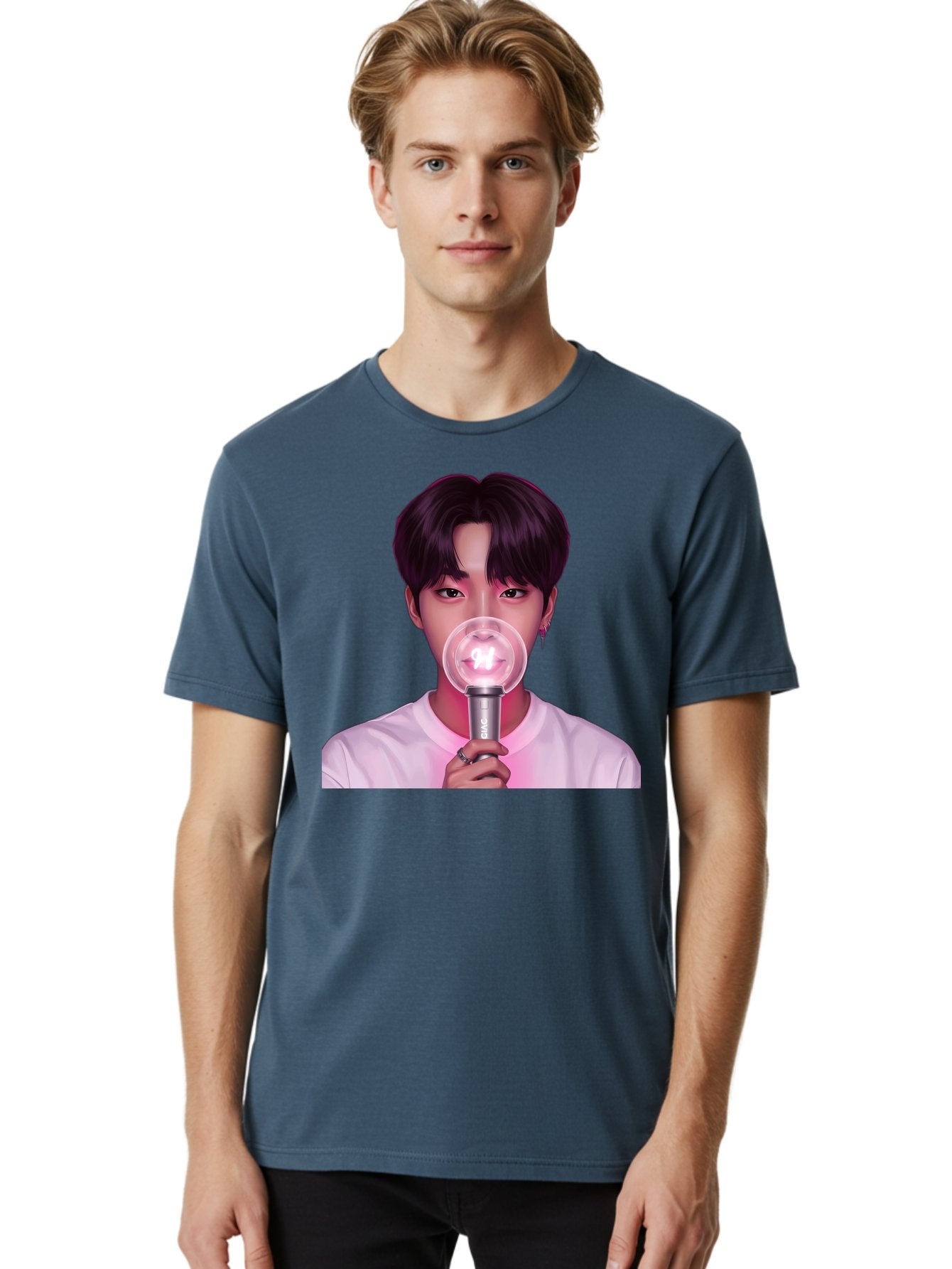Bts-Army-Bomb Men'S Graphic Tee, 100% Cotton, Comfortable Casual Summer Wear, Machine Washable, K-Pop Fan, Bts Merchandise, Army Bomb Lightstick, Concert Accessory, Fandom Symbol, Bts Army, Fan Culture, K-Pop Merchandise, Bts Concert Bab694 18