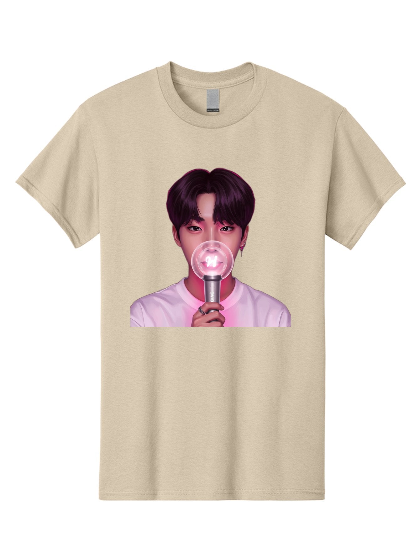 Bts-Army-Bomb Men'S Graphic Tee, 100% Cotton, Comfortable Casual Summer Wear, Machine Washable, K-Pop Fan, Bts Merchandise, Army Bomb Lightstick, Concert Accessory, Fandom Symbol, Bts Army, Fan Culture, K-Pop Merchandise, Bts Concert Bab694