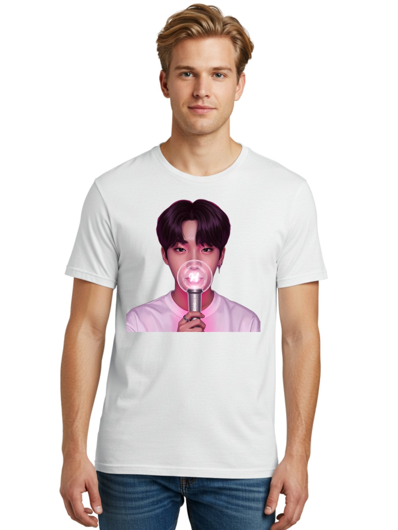 Bts-Army-Bomb Men'S Graphic Tee, 100% Cotton, Comfortable Casual Summer Wear, Machine Washable, K-Pop Fan, Bts Merchandise, Army Bomb Lightstick, Concert Accessory, Fandom Symbol, Bts Army, Fan Culture, K-Pop Merchandise, Bts Concert Bab694 26