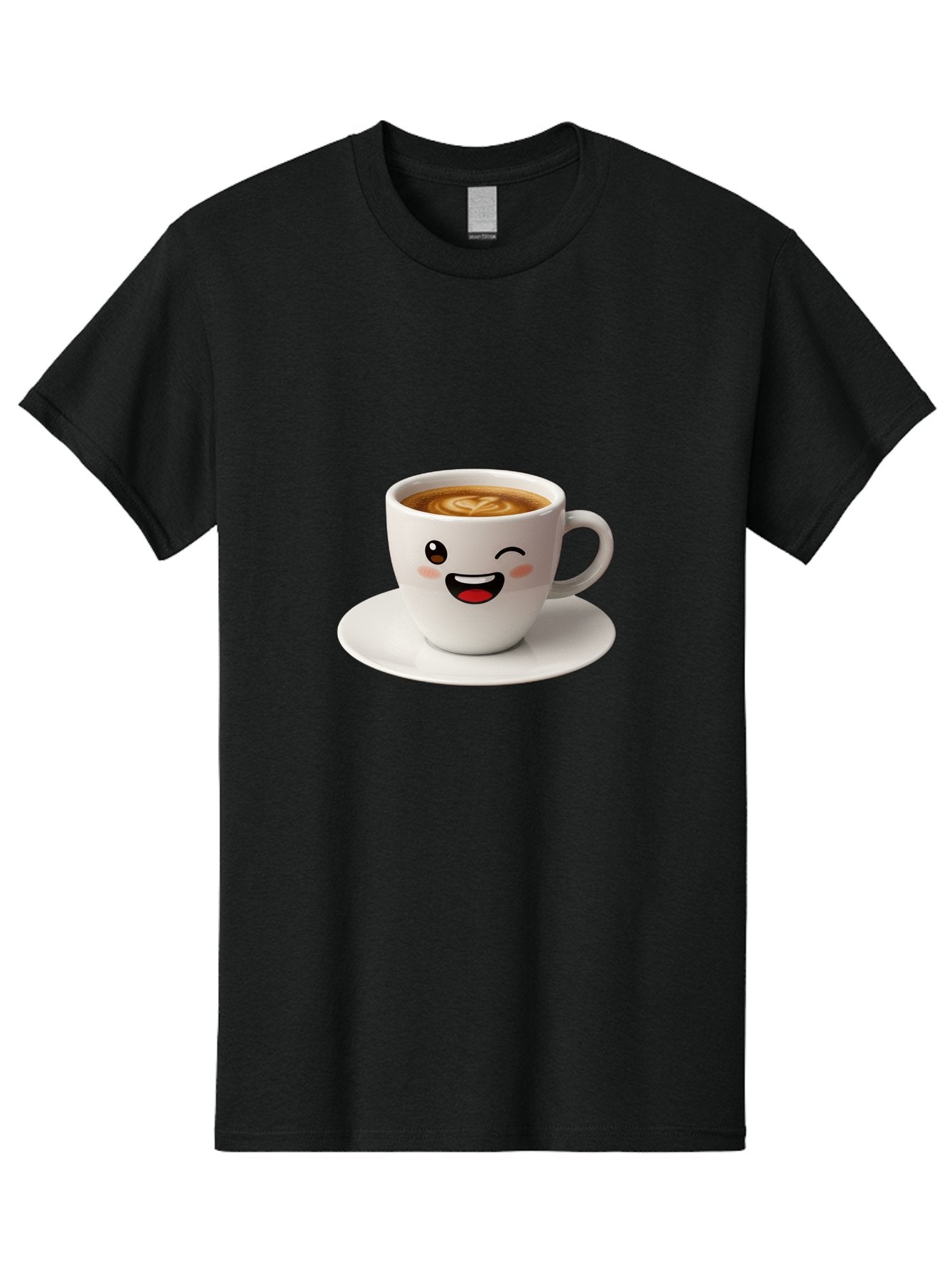 Cappuccino-Cup Men'S Graphic Tee, 100% Cotton, Comfortable Casual Summer Wear, Machine Washable, Coffee Cup With Face, Cartoon Coffee, Latte Art, Happy Face, Smiling Cup, Coffee Culture, Morning Coffee, Cafe Vibes, Warm Beverage Bab710 15