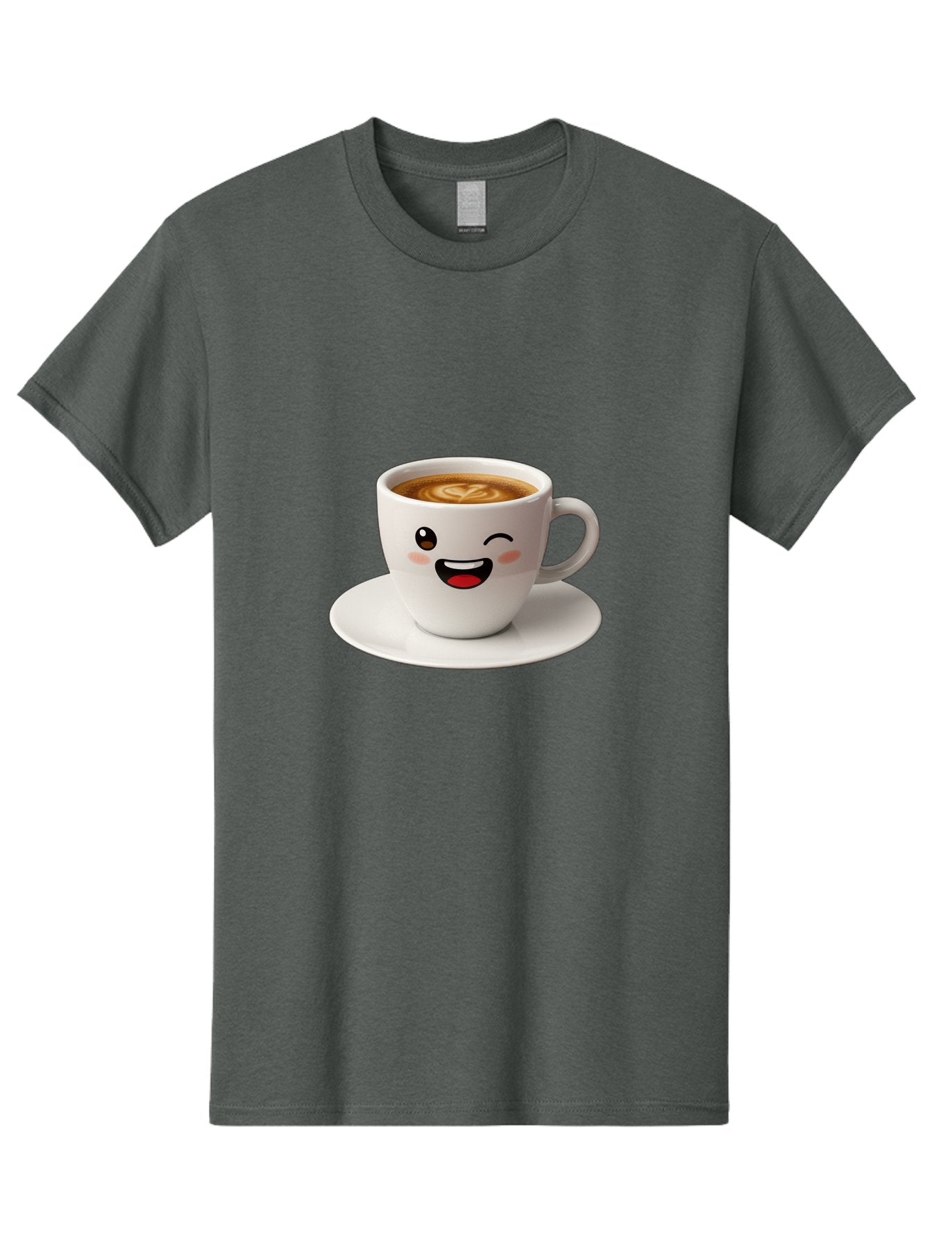 Cappuccino-Cup Men'S Graphic Tee, 100% Cotton, Comfortable Casual Summer Wear, Machine Washable, Coffee Cup With Face, Cartoon Coffee, Latte Art, Happy Face, Smiling Cup, Coffee Culture, Morning Coffee, Cafe Vibes, Warm Beverage Bab710 13