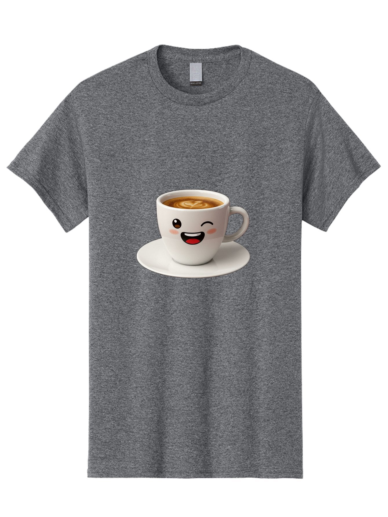Cappuccino-Cup Men'S Graphic Tee, 100% Cotton, Comfortable Casual Summer Wear, Machine Washable, Coffee Cup With Face, Cartoon Coffee, Latte Art, Happy Face, Smiling Cup, Coffee Culture, Morning Coffee, Cafe Vibes, Warm Beverage Bab710 3