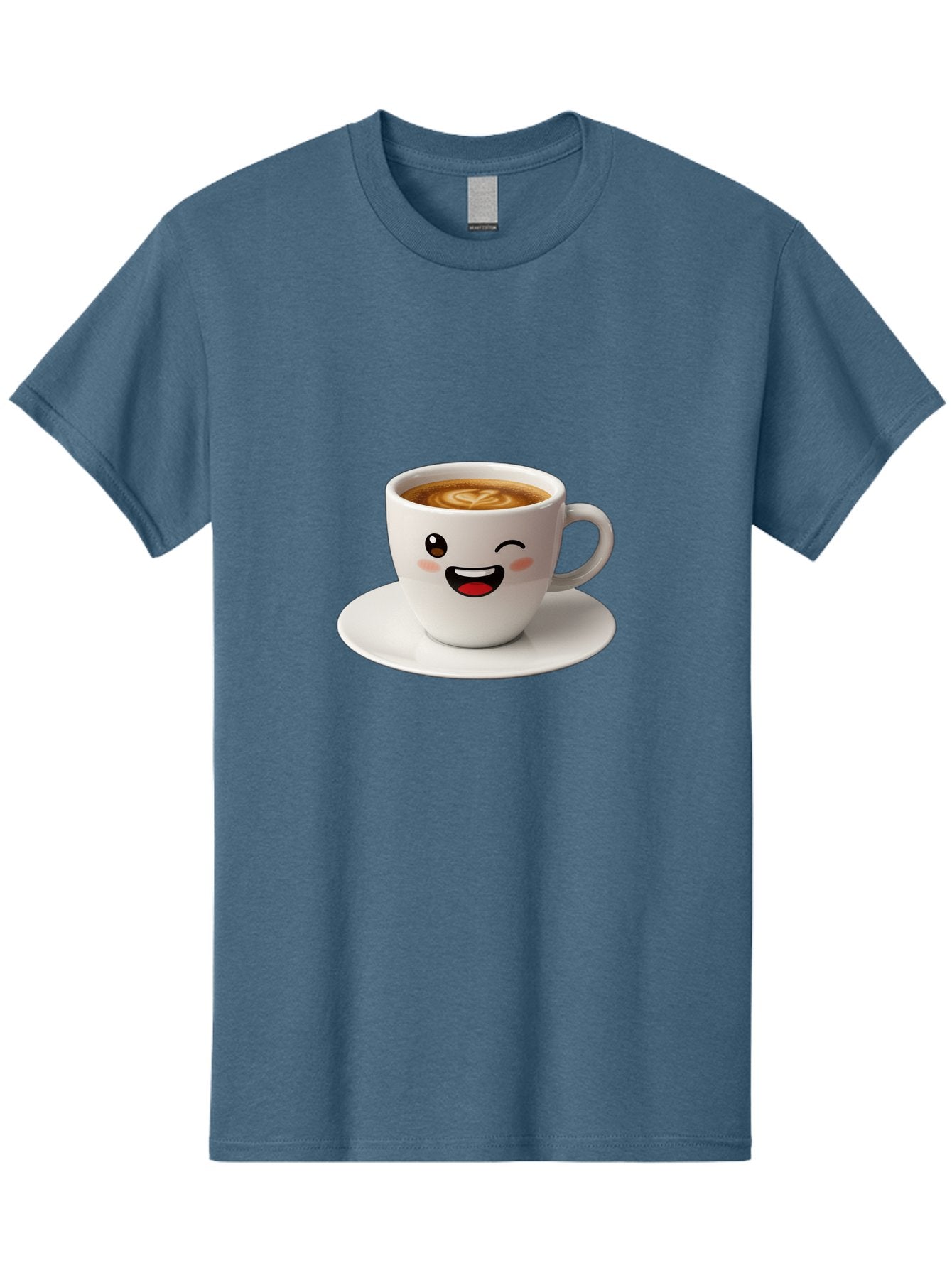 Cappuccino-Cup Men'S Graphic Tee, 100% Cotton, Comfortable Casual Summer Wear, Machine Washable, Coffee Cup With Face, Cartoon Coffee, Latte Art, Happy Face, Smiling Cup, Coffee Culture, Morning Coffee, Cafe Vibes, Warm Beverage Bab710 9