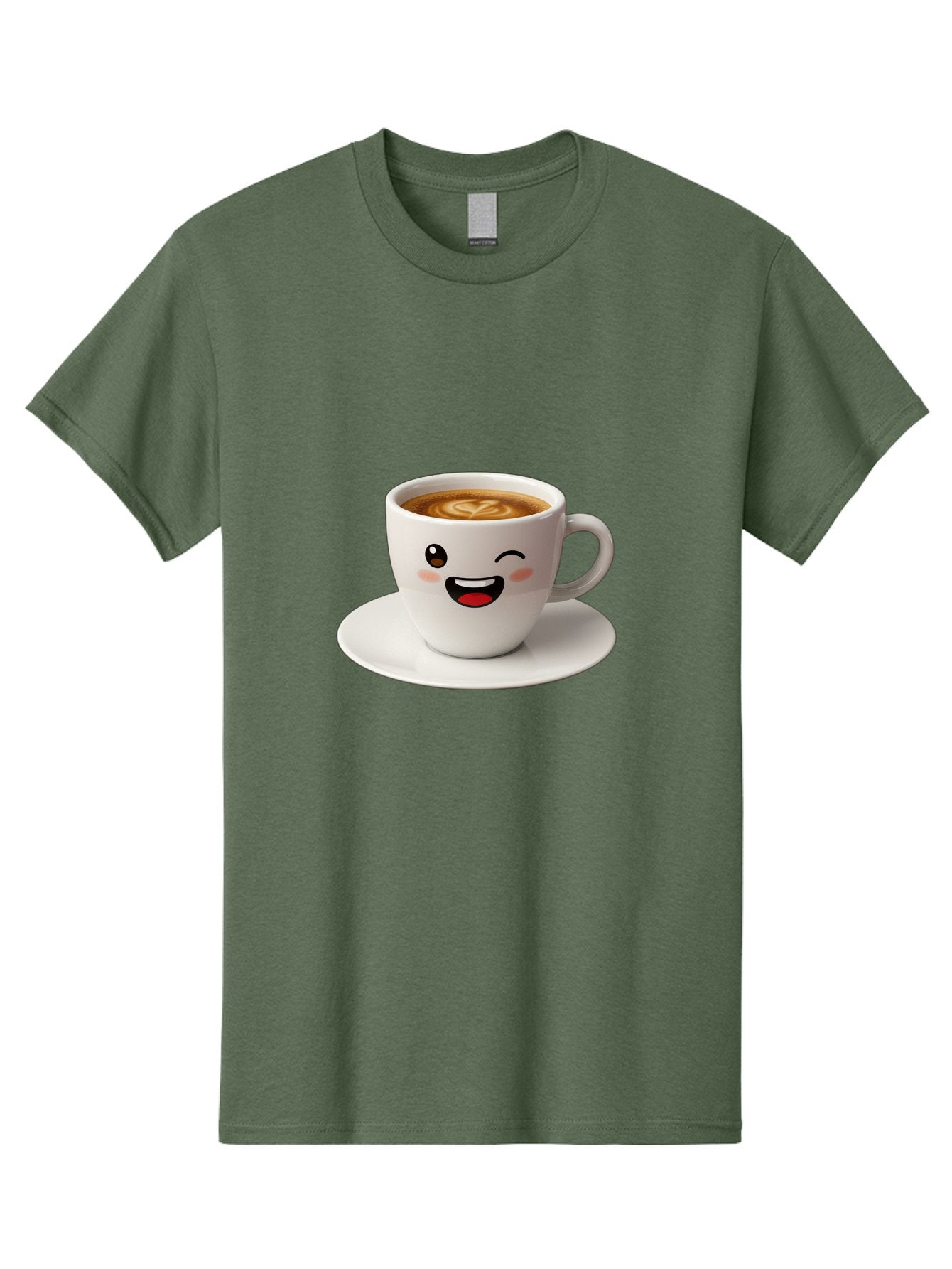 Cappuccino-Cup Men'S Graphic Tee, 100% Cotton, Comfortable Casual Summer Wear, Machine Washable, Coffee Cup With Face, Cartoon Coffee, Latte Art, Happy Face, Smiling Cup, Coffee Culture, Morning Coffee, Cafe Vibes, Warm Beverage Bab710