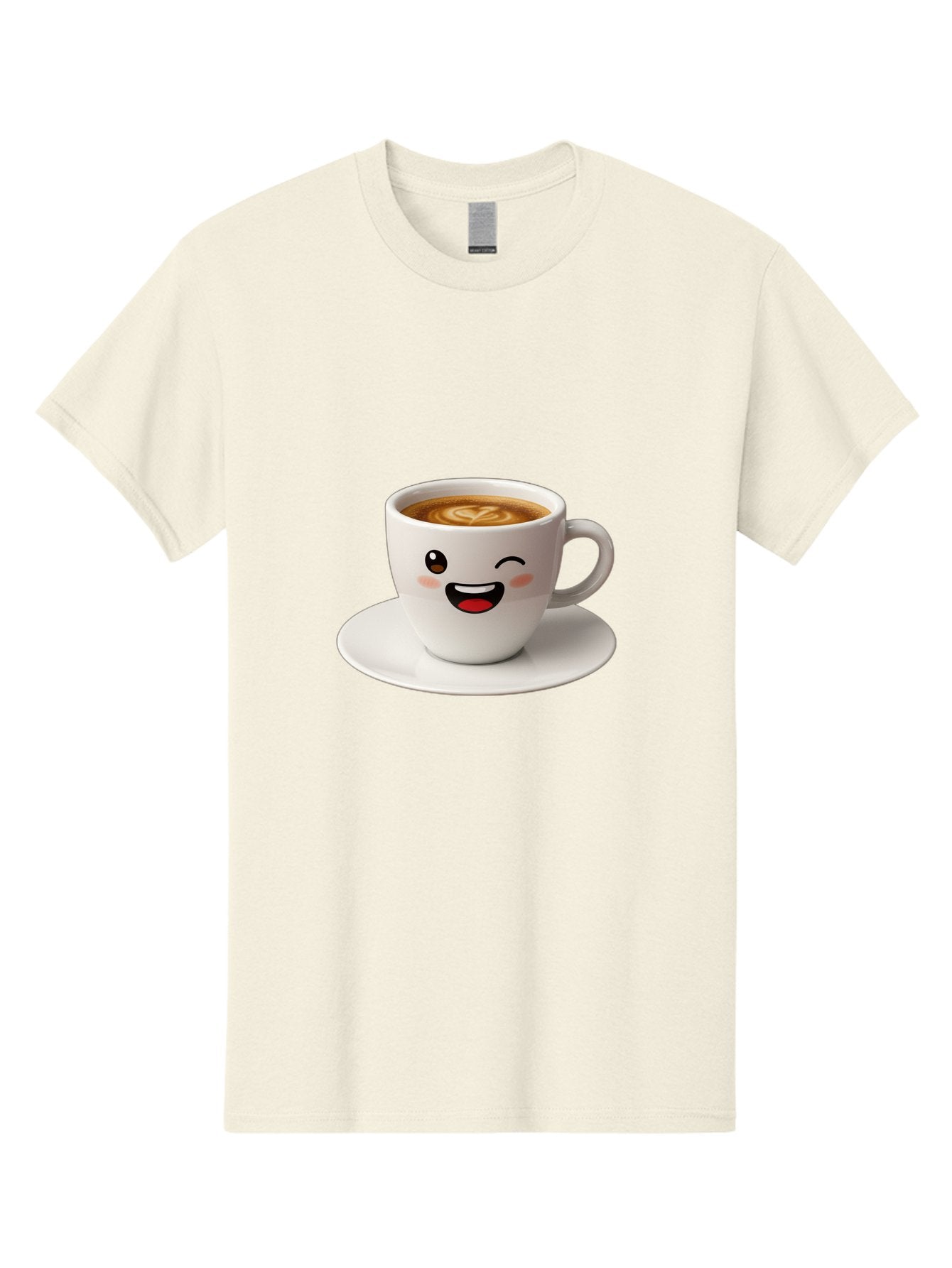 Cappuccino-Cup Men'S Graphic Tee, 100% Cotton, Comfortable Casual Summer Wear, Machine Washable, Coffee Cup With Face, Cartoon Coffee, Latte Art, Happy Face, Smiling Cup, Coffee Culture, Morning Coffee, Cafe Vibes, Warm Beverage Bab710 5
