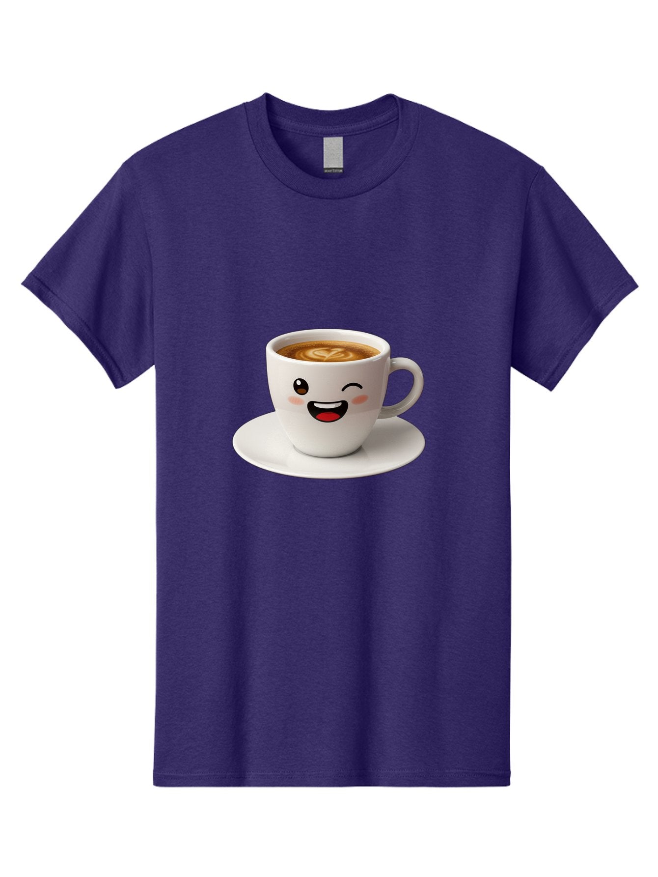 Cappuccino-Cup Men'S Graphic Tee, 100% Cotton, Comfortable Casual Summer Wear, Machine Washable, Coffee Cup With Face, Cartoon Coffee, Latte Art, Happy Face, Smiling Cup, Coffee Culture, Morning Coffee, Cafe Vibes, Warm Beverage Bab710 4