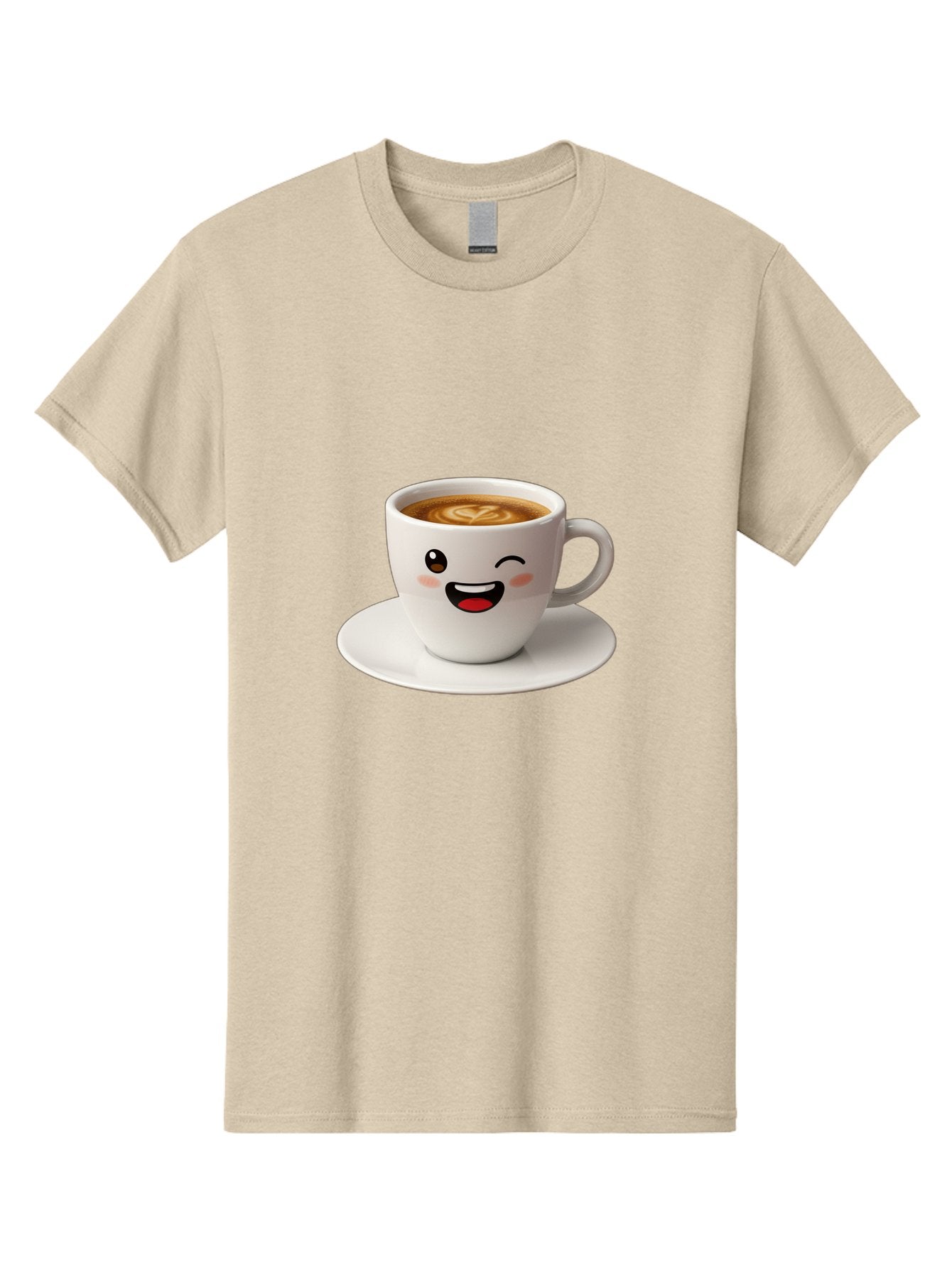 Cappuccino-Cup Men'S Graphic Tee, 100% Cotton, Comfortable Casual Summer Wear, Machine Washable, Coffee Cup With Face, Cartoon Coffee, Latte Art, Happy Face, Smiling Cup, Coffee Culture, Morning Coffee, Cafe Vibes, Warm Beverage Bab710 12