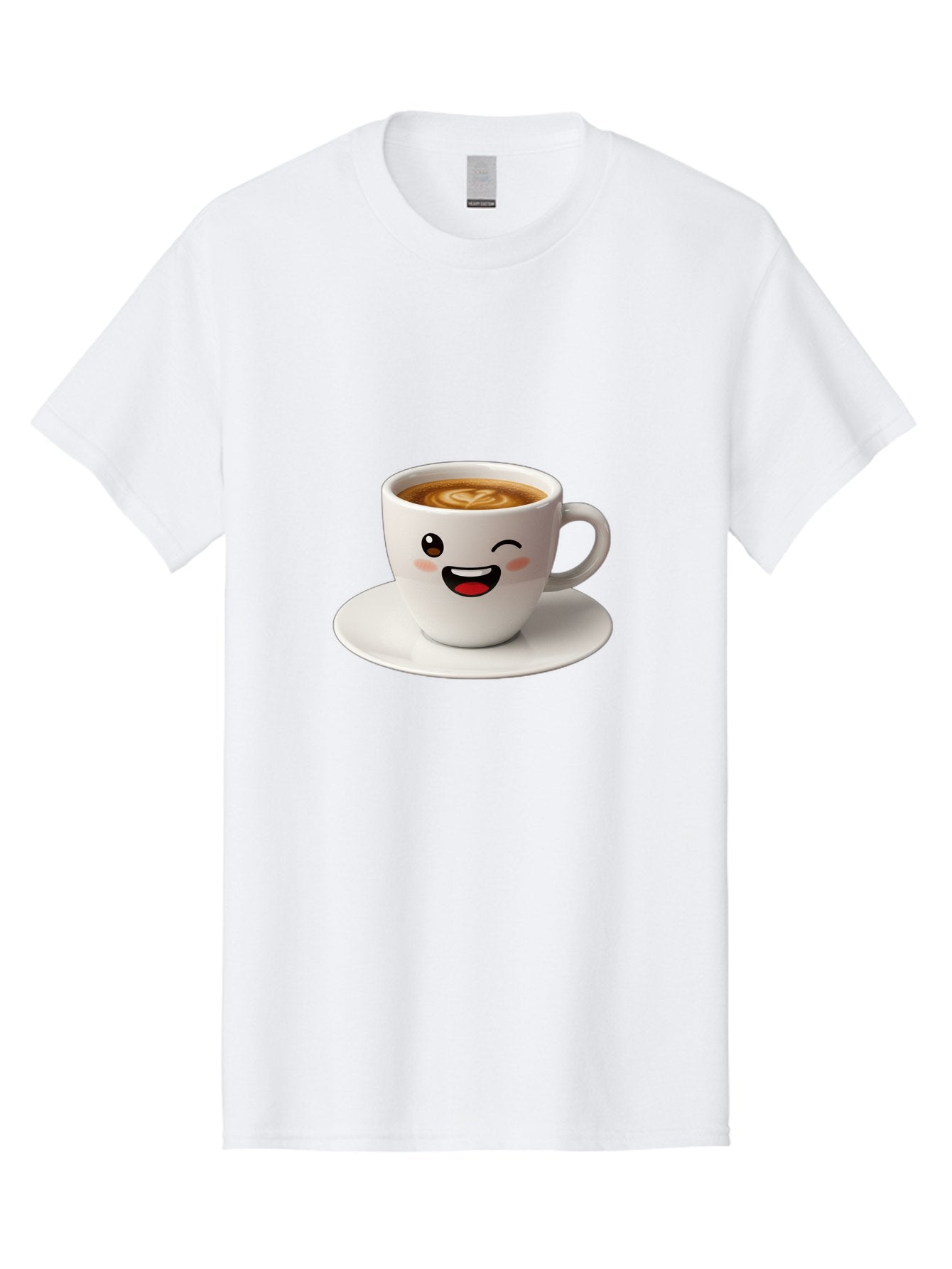Cappuccino-Cup Men'S Graphic Tee, 100% Cotton, Comfortable Casual Summer Wear, Machine Washable, Coffee Cup With Face, Cartoon Coffee, Latte Art, Happy Face, Smiling Cup, Coffee Culture, Morning Coffee, Cafe Vibes, Warm Beverage Bab710