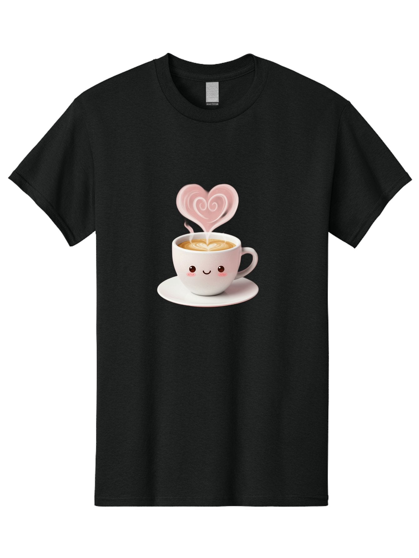 Cappuccino-Heart Men'S Graphic Tee, 100% Cotton, Comfortable Casual Summer Wear, Machine Washable, Cute Coffee Cup, Coffee Art, Heart Design, Steaming Hot Coffee, Coffee Lover, Latte Art, Morning Coffee, Happy Face, Coffee Break, Bab712 5